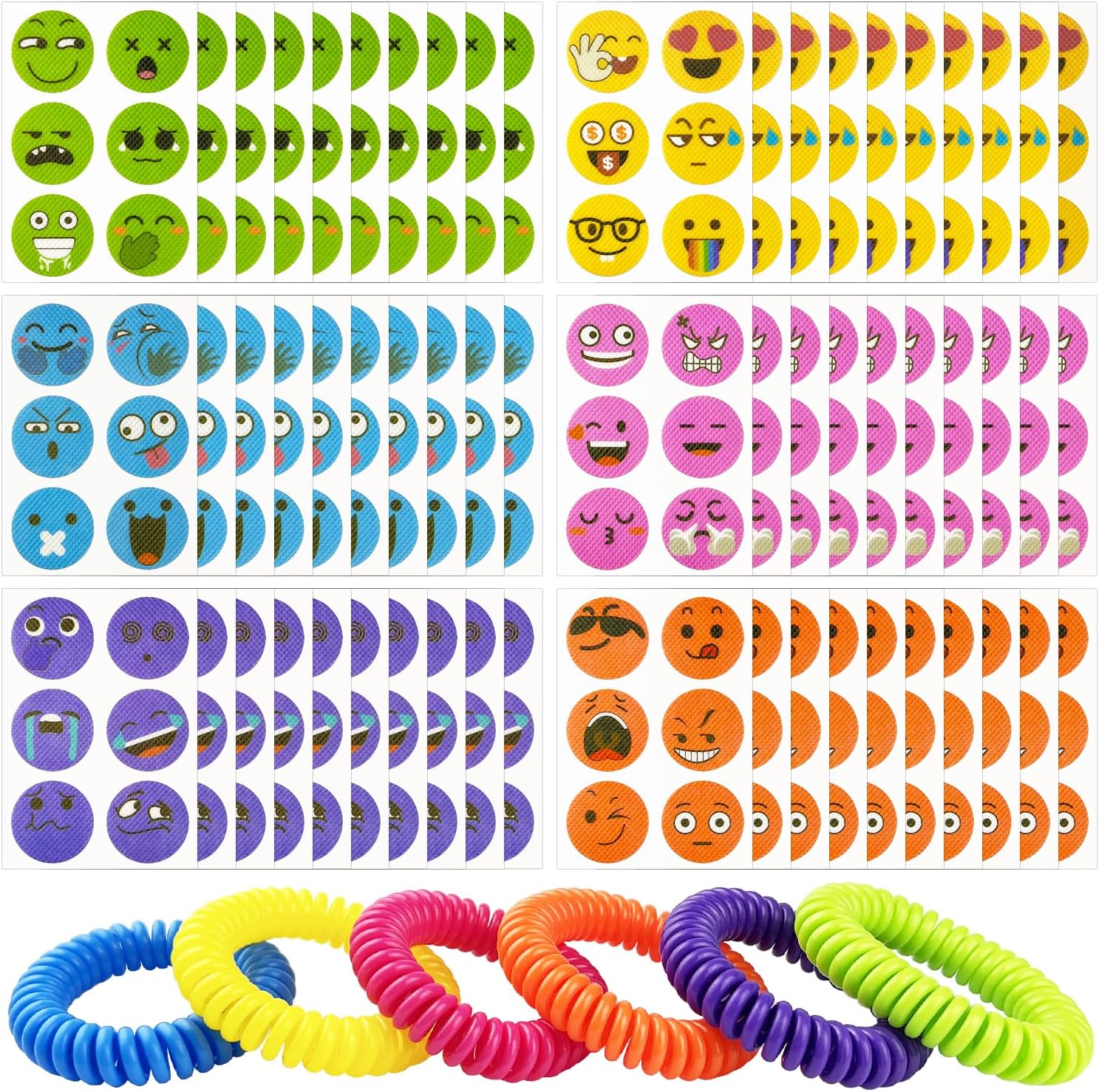 360 calcomanías repelentes de mosquitos, divertidos parches de mosquitos para niños, bebés y adultos con 6 pulseras repelentes de mosquitos