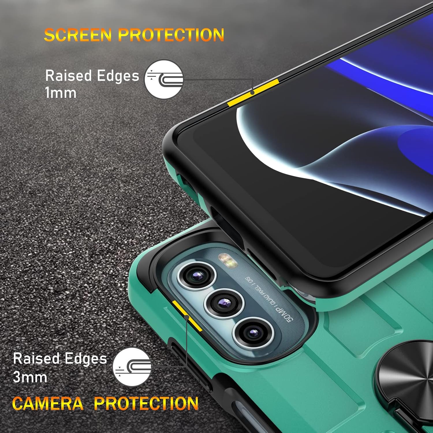 Funda para Moto G Stylus 5G (2022), con 2 protectores de pantalla HD, carcasa híbrida de policarbonato duro suave, goma TPU suave, a prueba de
