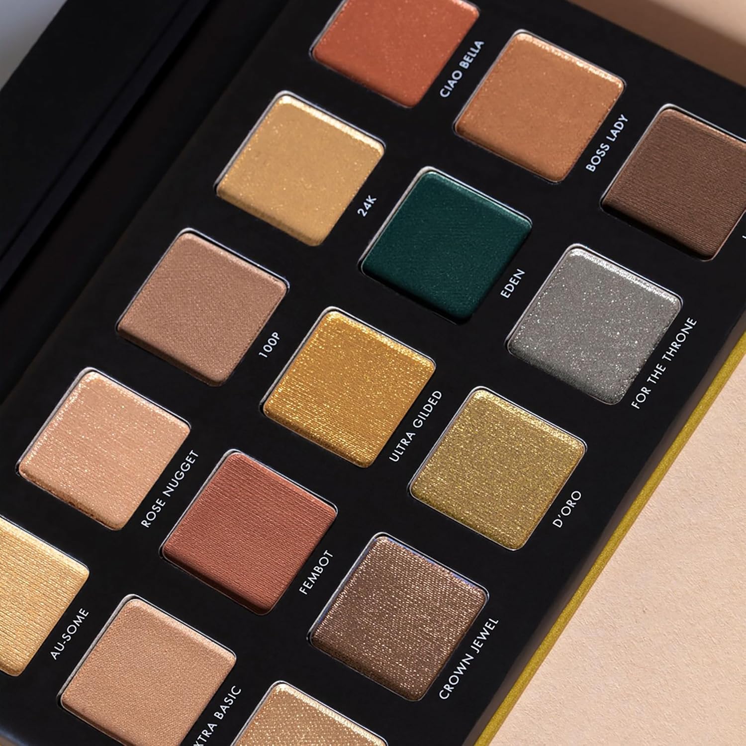 Milani – Paleta de sombras de ojos doradas – 15 colores altamente pigmentados mate brillo sombra de ojos paleta de maquillaje