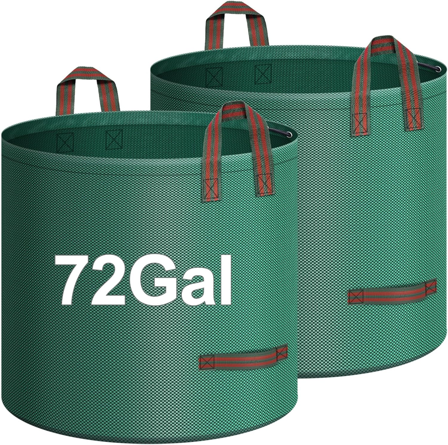 IWNTWY Paquete de 2 bolsas de hojas reutilizables de 72 galones, bolsas de basura plegables resistentes para el jardín, bolsa de basura con 4 asas,