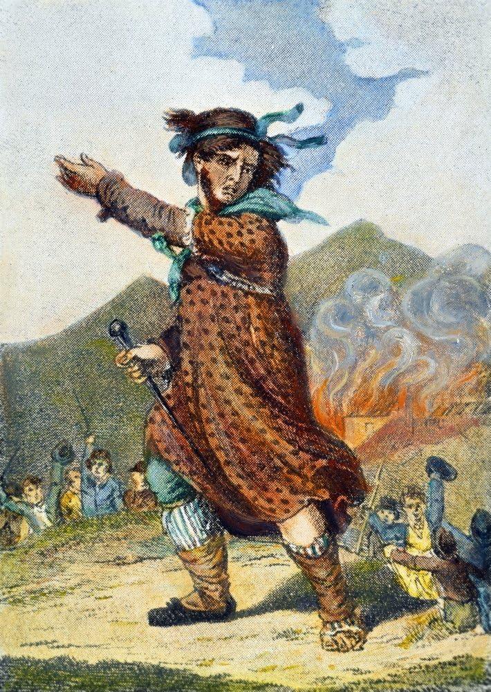 Ned Ludd (Fl 1779) N18Th Century English Workman Inglés Cartoon 1812 Publicado en la ocasión de los disturbios luditas impresión por (18 x 24)