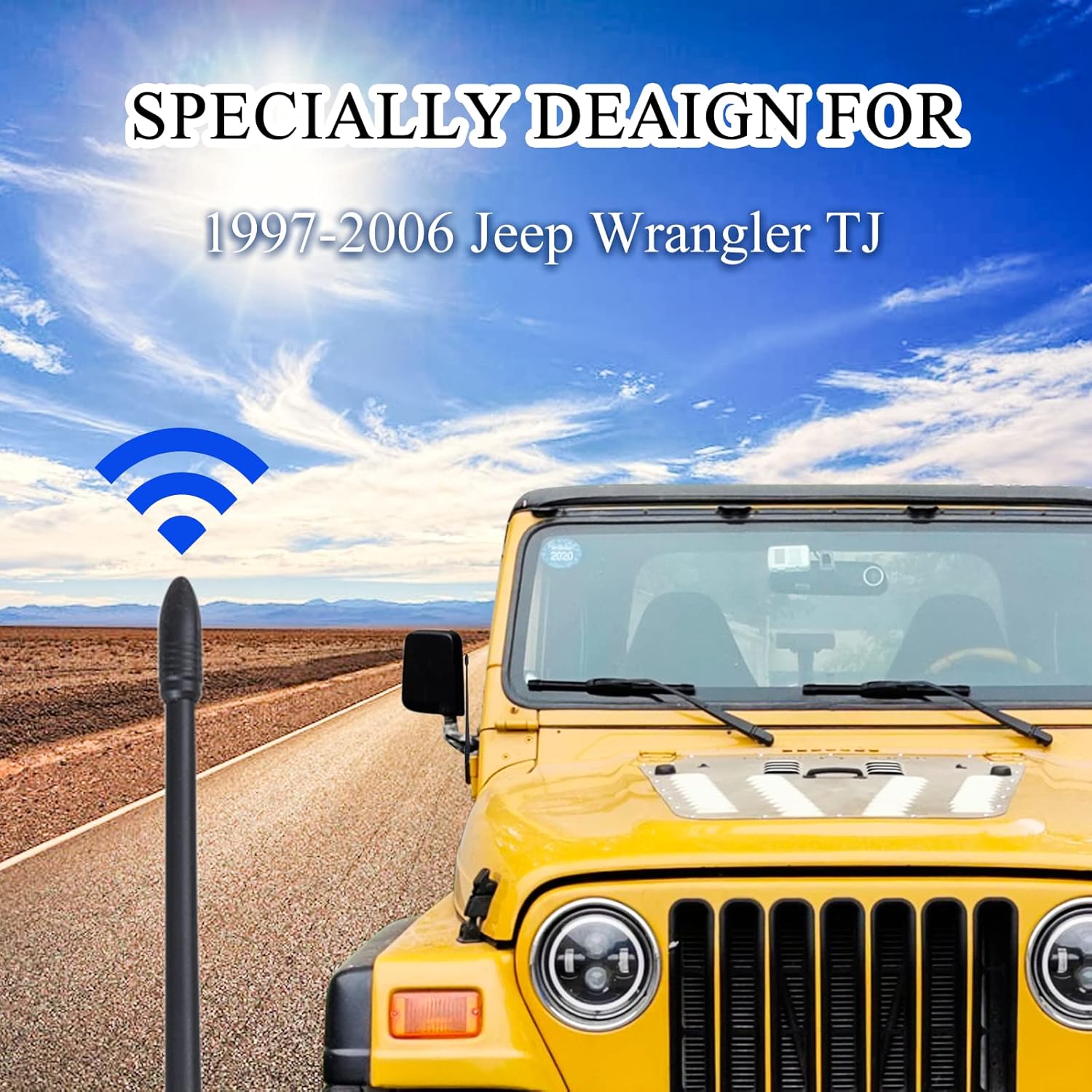 Antena corta de 13 pulgadas para Jeep Wrangler TJ 1997-2006, nueva antena flexible en espiral de repuesto para Jeep Wrangler TJ 1997-2006