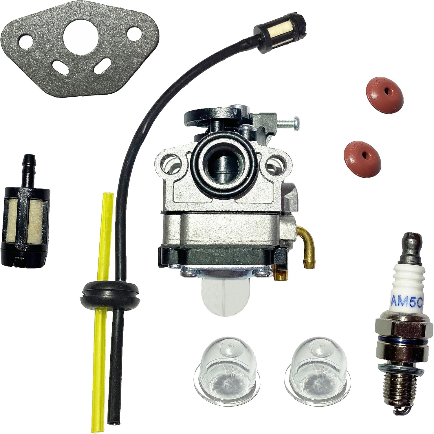 Kit de carburador para cortacésped Ryobi 4 Cycle S430 WeedEater Reemplazar 20016-81020 20016-81021 con kit de línea de combustible