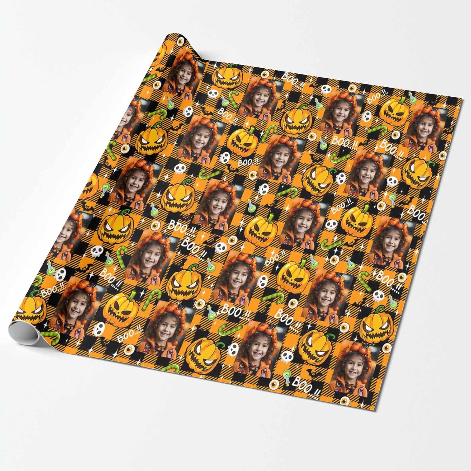 HUGLAZY Rollo de papel de regalo personalizado, papel de regalo de Navidad, Halloween, perfecto regalo personalizado para mamá, cumpleaños,