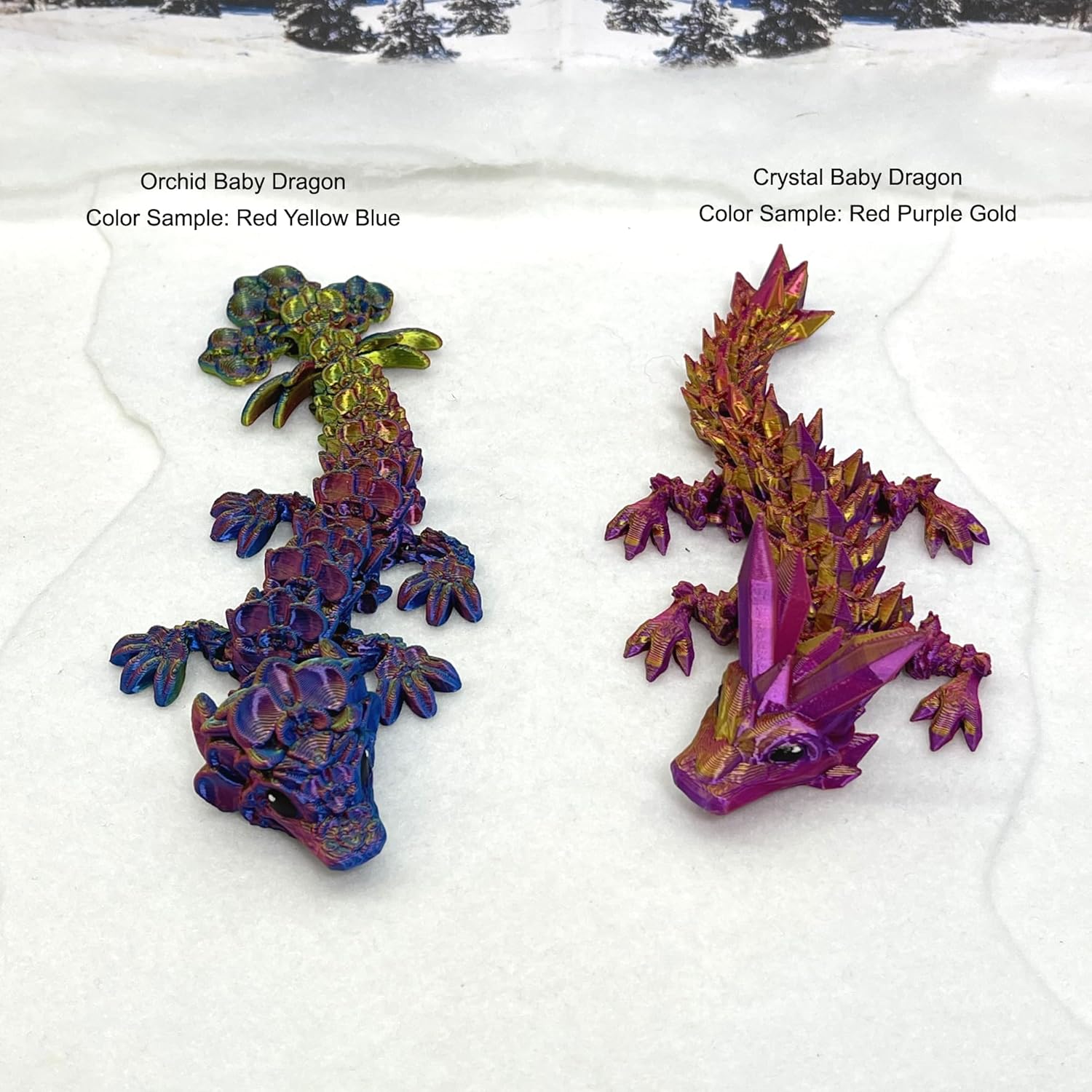 Dragones bebé con huevo de dragón opcional  Cristal articulado bebé, rosa, orquídea, piedra preciosa, juguete para ansiedad para autismo, TDAH