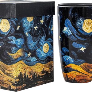 Topadorn Taza de café de cerámica para regalo con tapa de 17 onzas, taza de té alta de porcelana con asa para el hogar y la oficina, taza con patrón Topadorn Taza de café de cerámica para regalo con tapa de 17 onzas, taza de té alta de porcelana con asa para el hogar y la oficina, taza con patrón