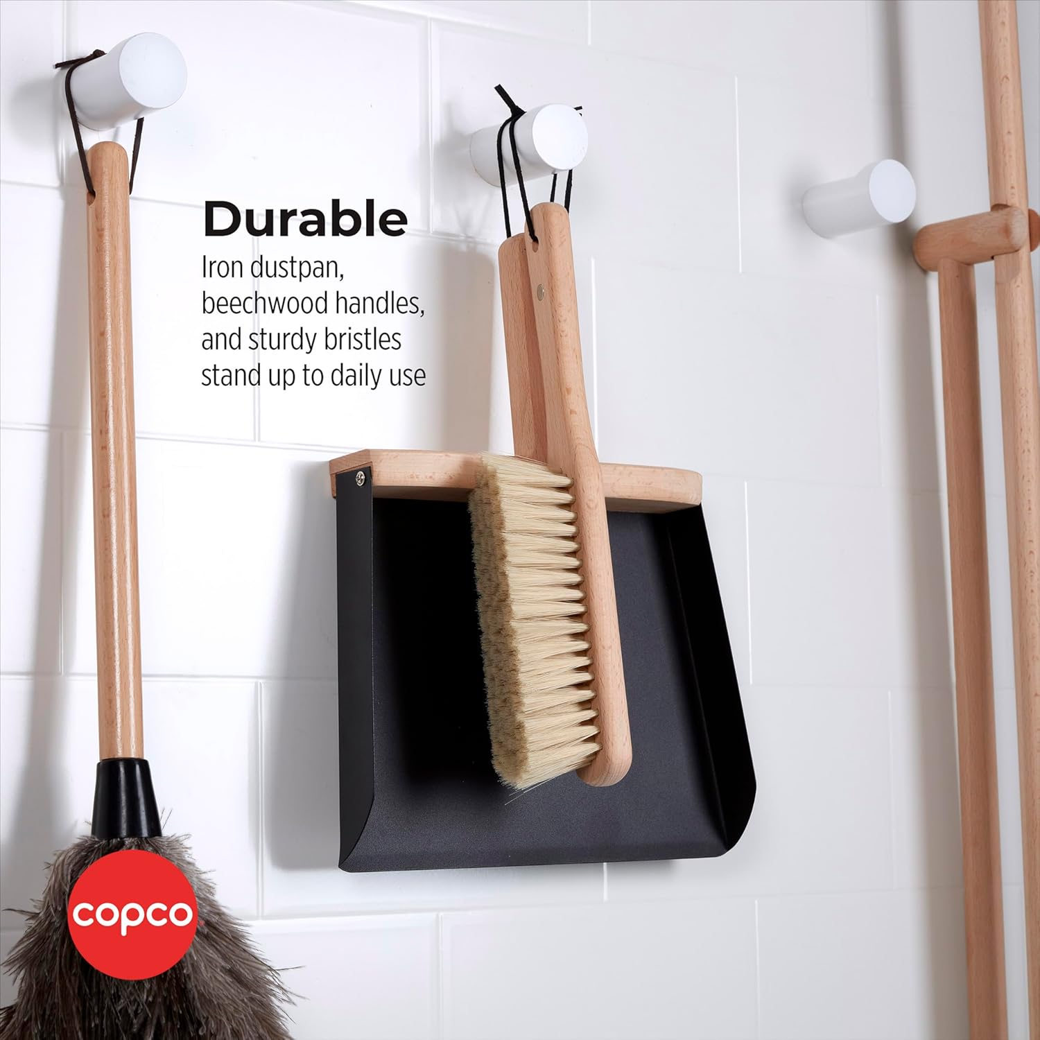 Copco Cepillo de limpieza de manos con sartén, madera de haya