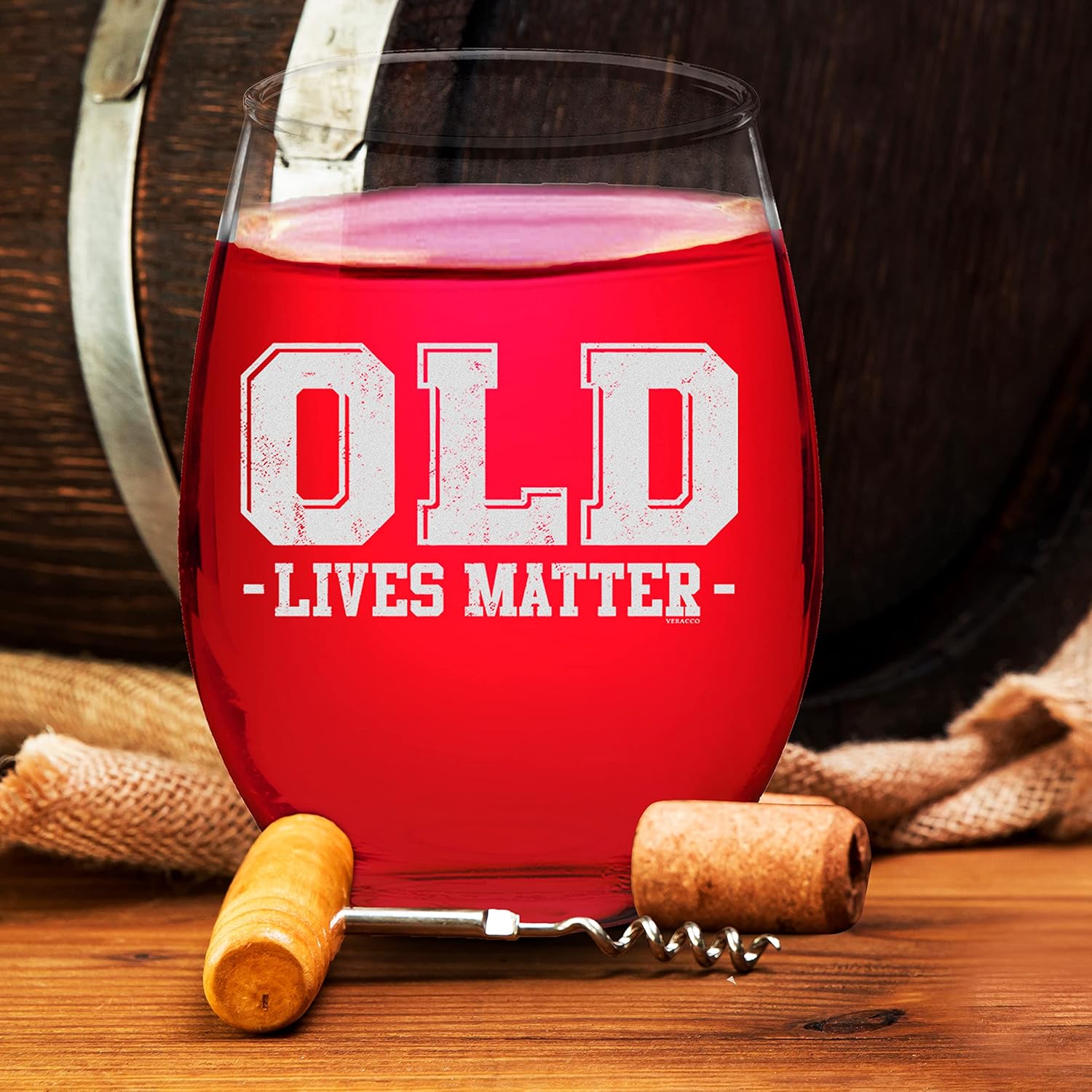 Old Lives Matter – Regalo divertido de cumpleaños, regalos de despedida de soltero, copa de vino sin tallo (transparente, vidrio)
