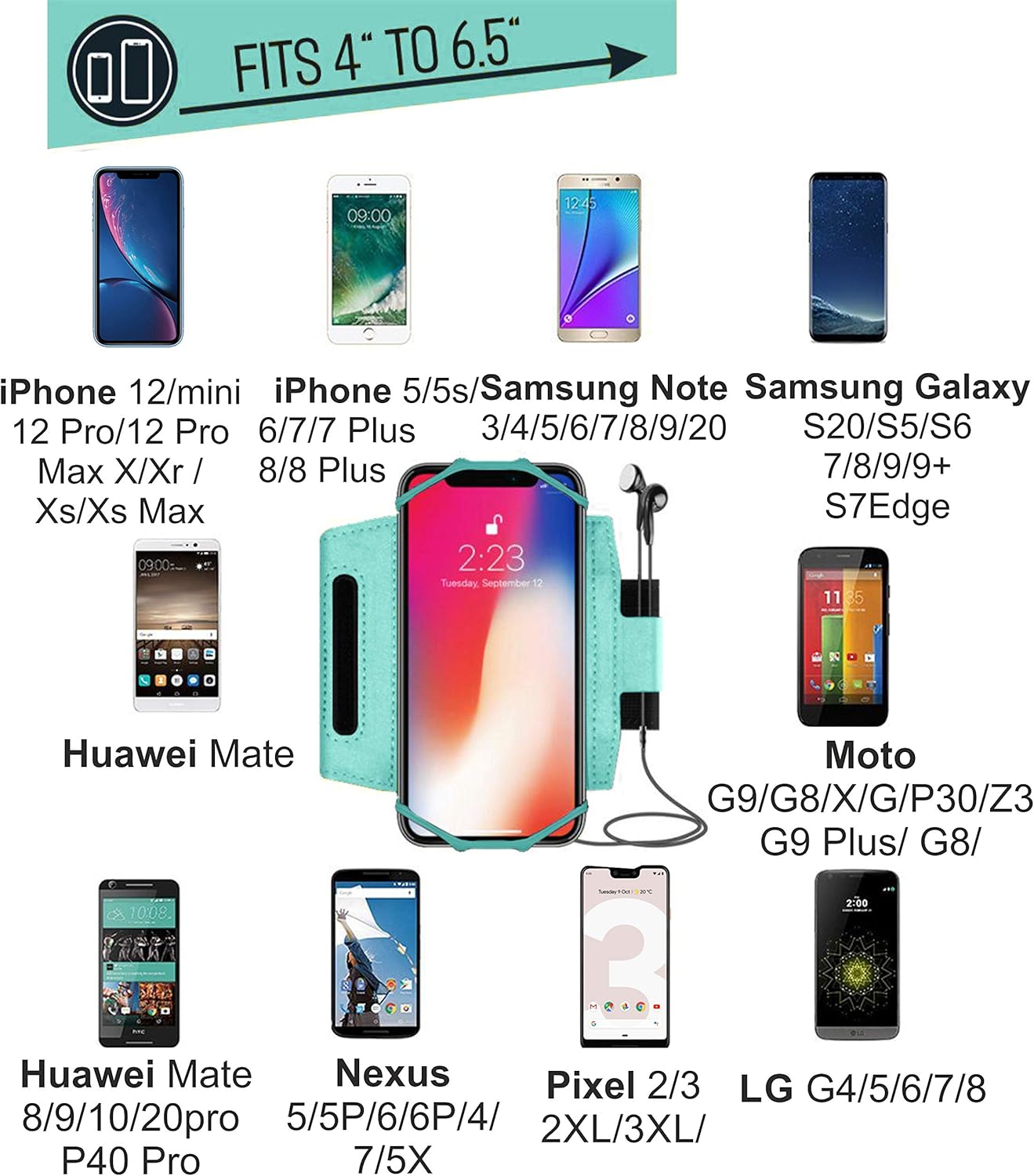Soporte giratorio de 360 para iPhone XR, XS Max, 8, 8 Plus, 7, 6, Samsung Galaxy A8, S9, S8, S6 Edge, Note, LG brazalete deportivo para correr para