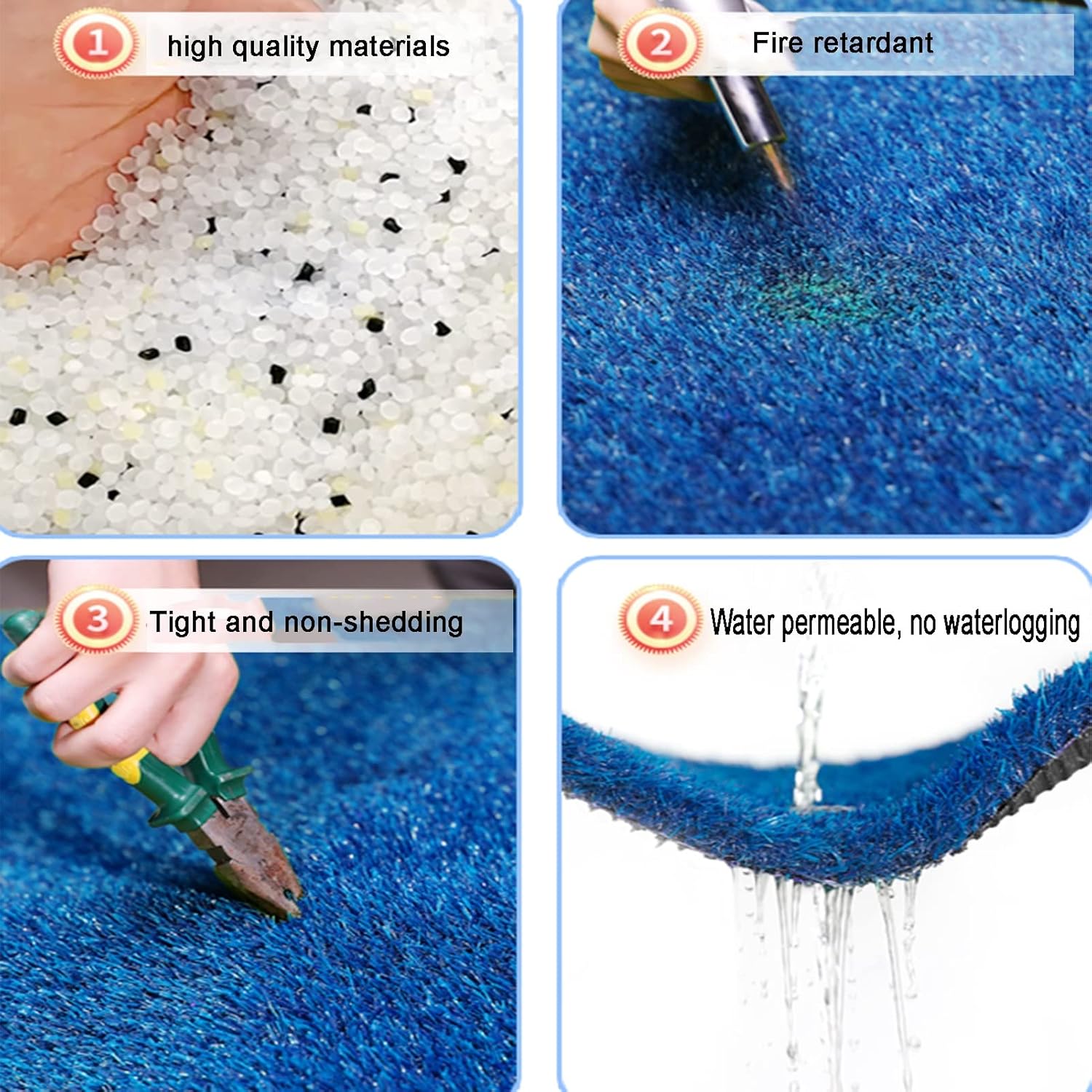 YJEUZCD Alfombra de césped artificial sintético, alfombra de césped antidesprendimiento para exteriores, patio trasero, alfombra decorativa de