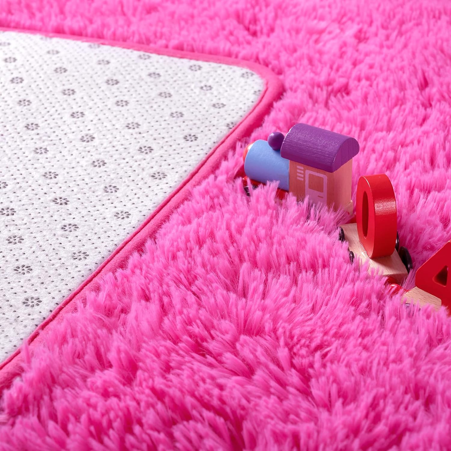 Noahas Alfombras mullidas de color rosa intenso para dormitorio, 4 x 6 pies, alfombra suave para habitación de niños, alfombras gruesas para sala de