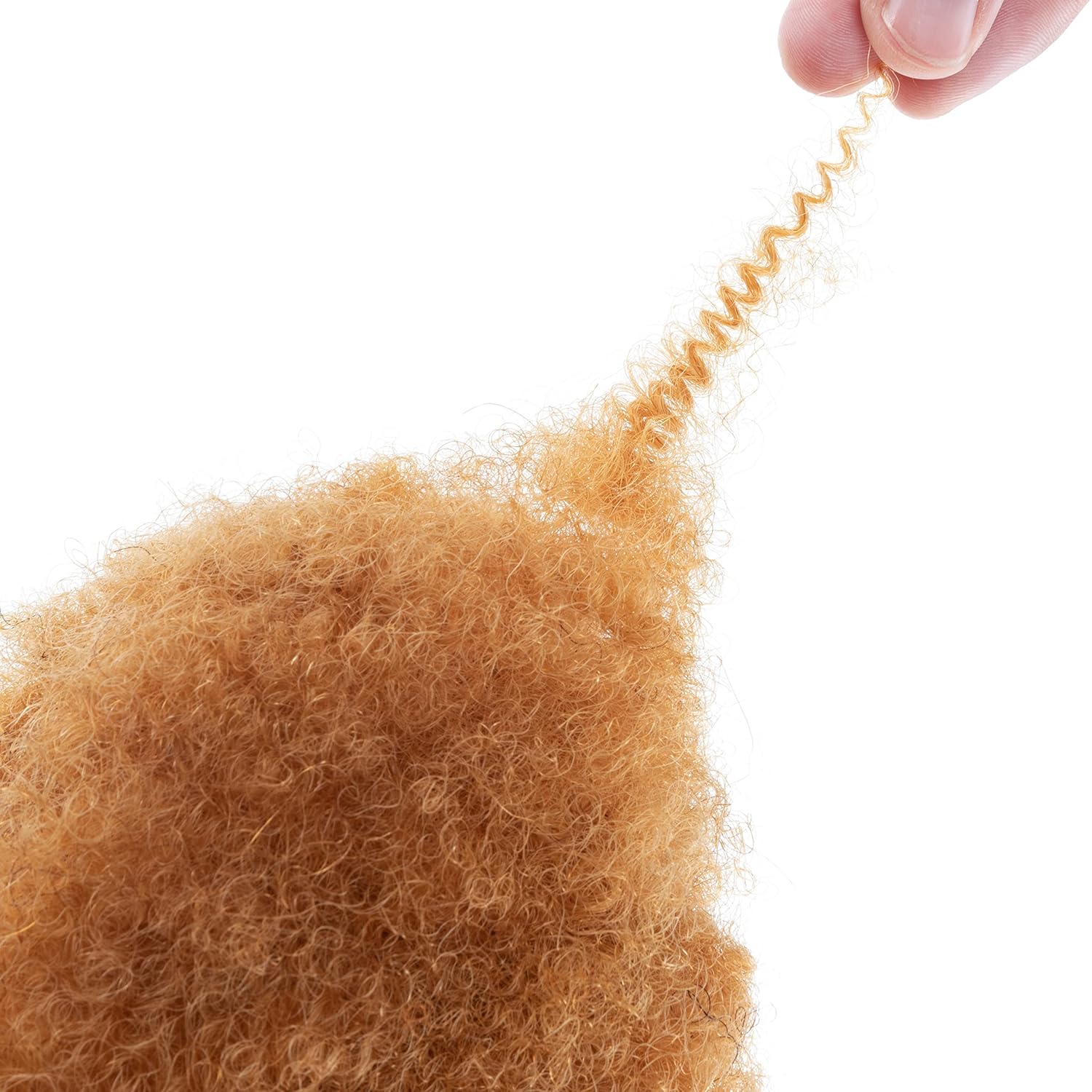 Linkmai Cabello humano afro 100% natural a granel, naranja, 8 pulgadas, 1.06 oz1 onza para trenzas, Loc Fix, extensiones de rastas voluminosas y