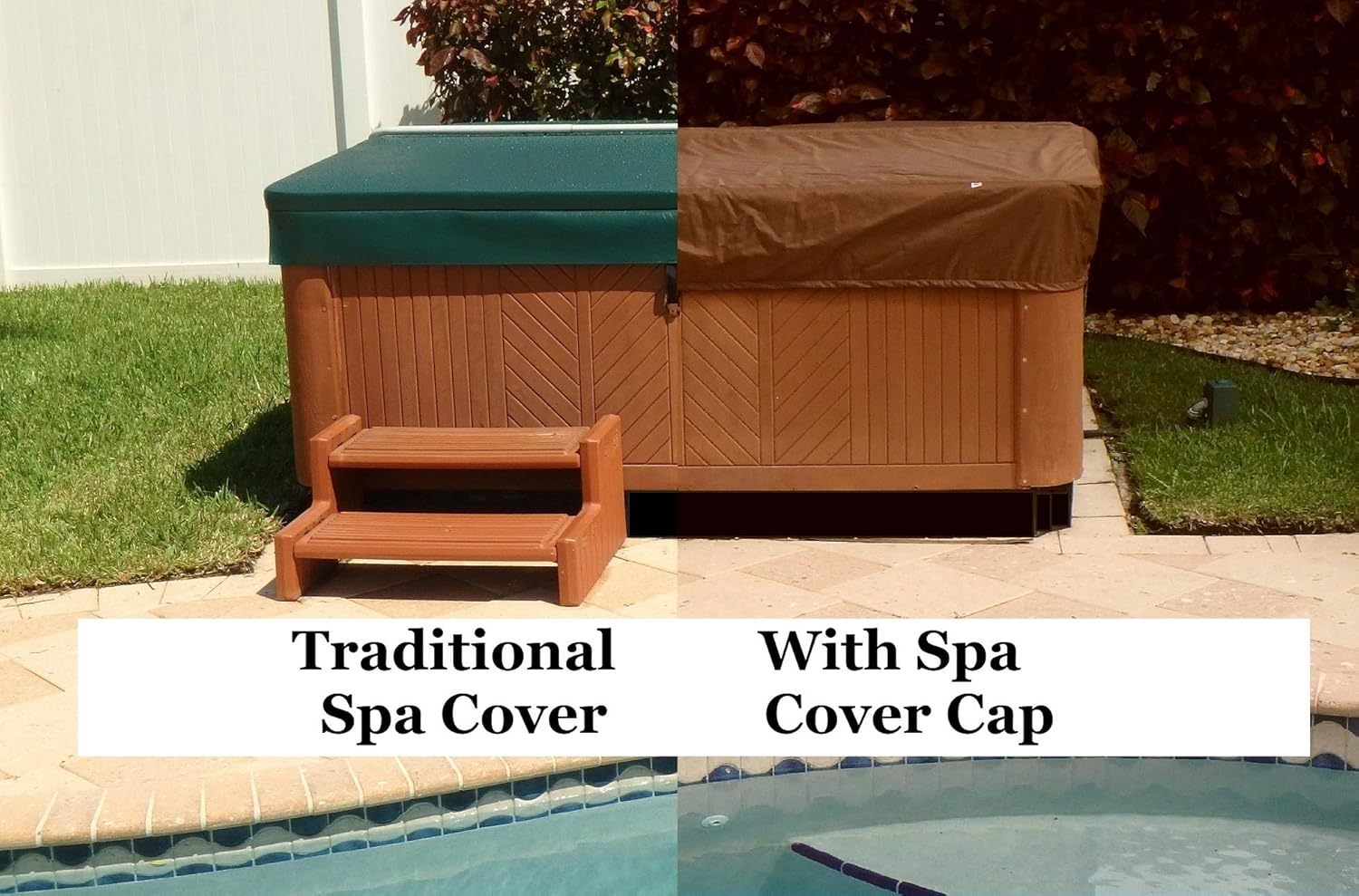 Tapa resistente para bañera de hidromasaje y spa, 95 x 95 pulgadas, impermeable, poliéster 600D, hebillas ajustables de liberación rápida