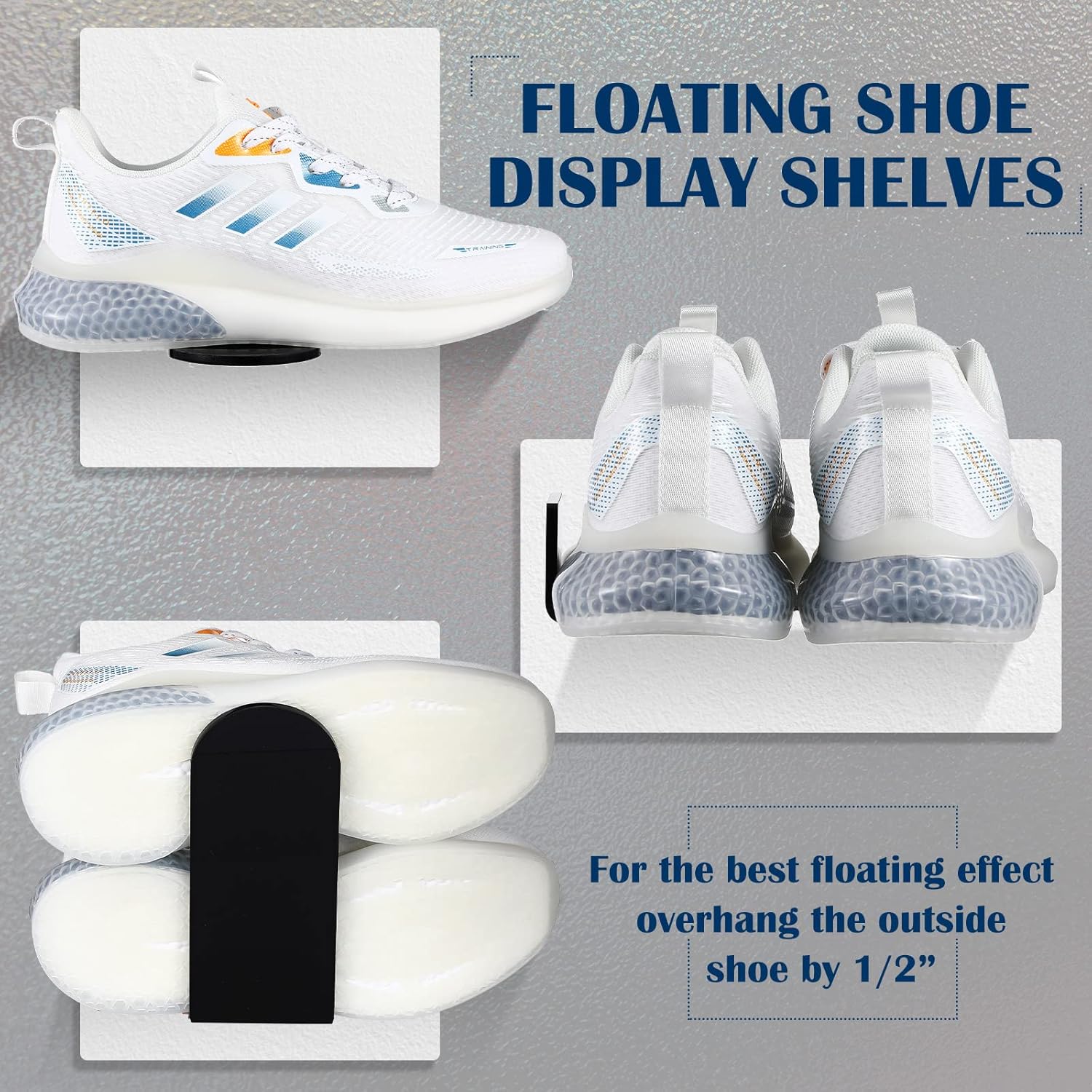 10 piezas de exhibición flotante para zapatos, estantes para montaje en pared, soporte de exhibición de zapatos de levitación de acrílico, colgador