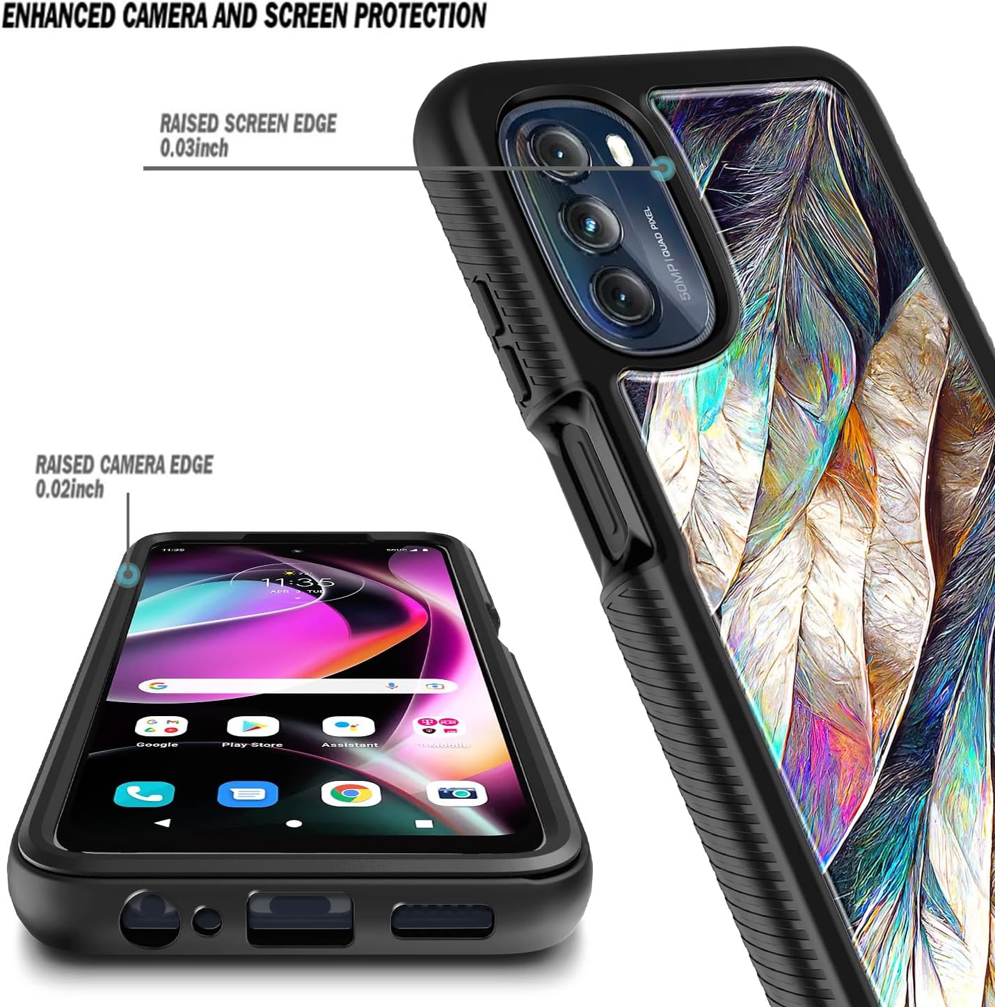 NZND Funda compatible con Motorola Moto G 5G 2022 con protector de pantalla integrado, cubierta protectora de cuerpo completo a prueba de golpes,