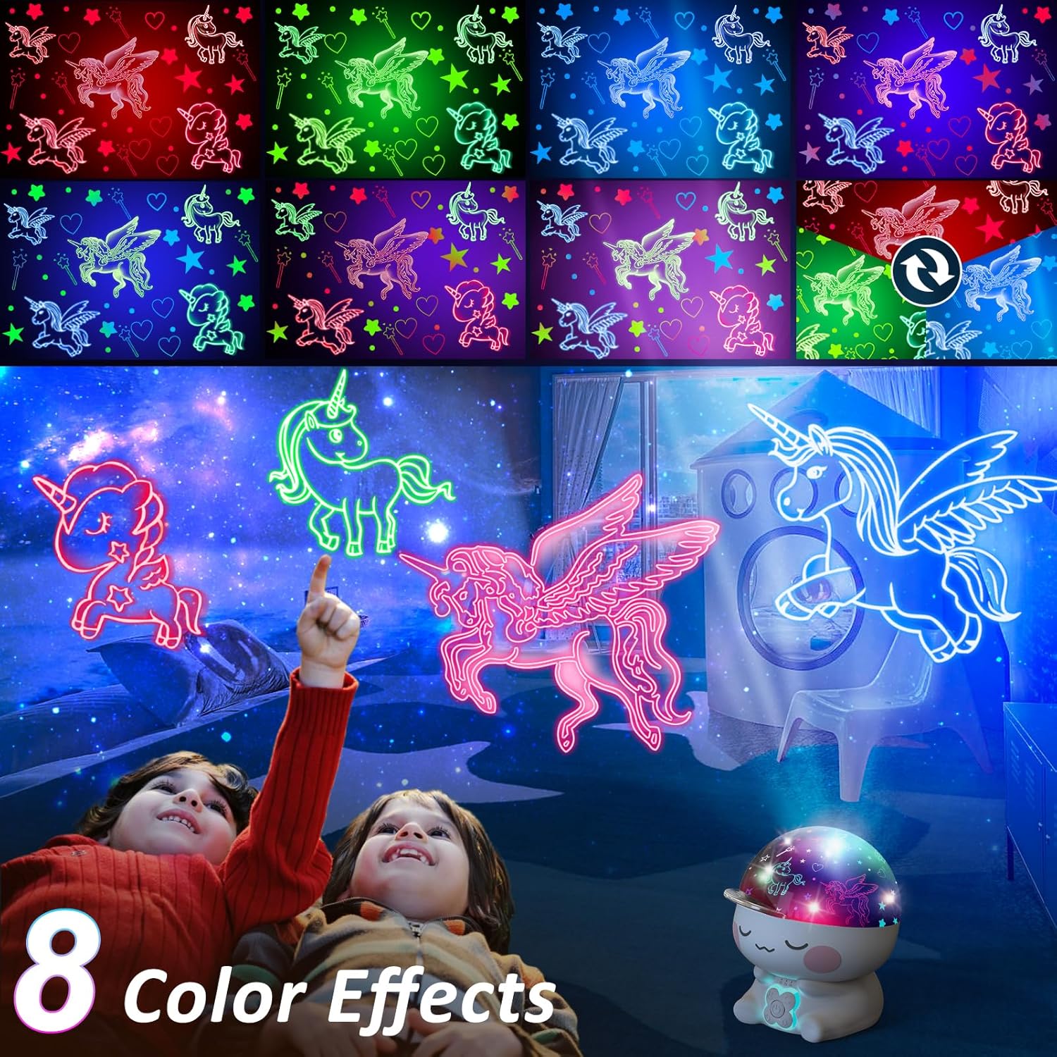 Regalos de unicornios para niñas, juguetes para niñas de 8 a 10 años, juguetes de unicornio para niñas de 6 a 8 años. Unicornio. Proyector de luz