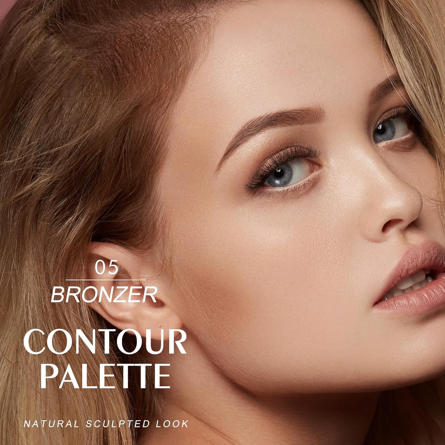KYDA Paleta de contorno para esculpir la cara, polvo prensado de contorno suave y brillante, ultrafino, ligero, fácil de mezclar, maquillaje de