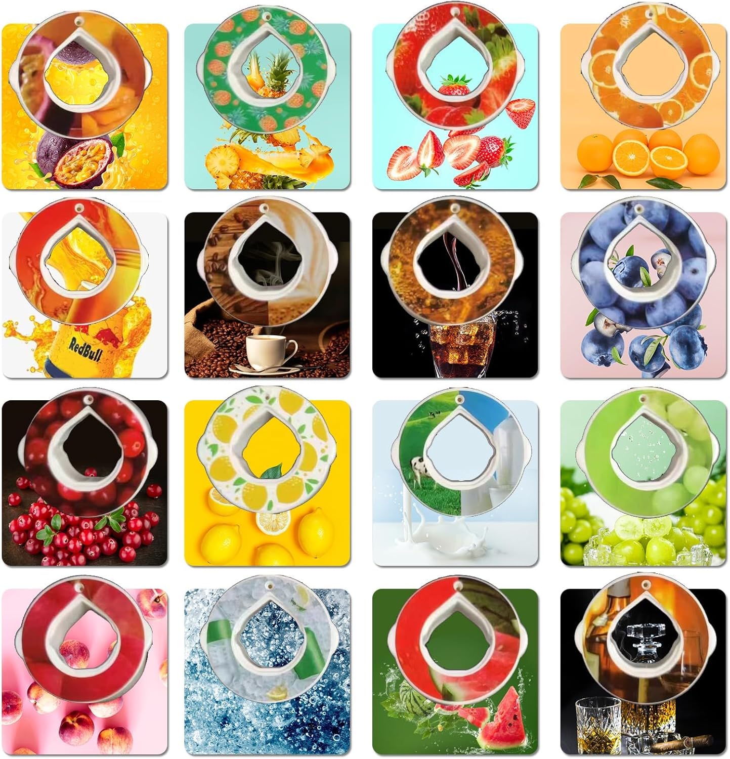 Paquete de 16 cápsulas de sabor a botella de agua, cápsulas de sabor con fragancia para accesorios de sabor de agua, cápsulas herméticas seguras con
