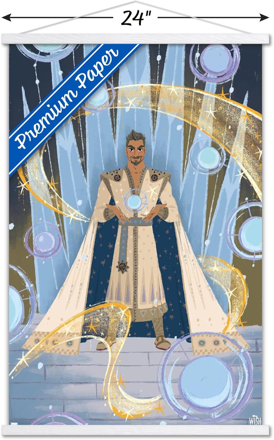 Trends International Disney Wish – Póster de collage de 4 (King Magnifico), póster de pared, 22.37 x 34.00 pulgadas, impresión premium y paquete de