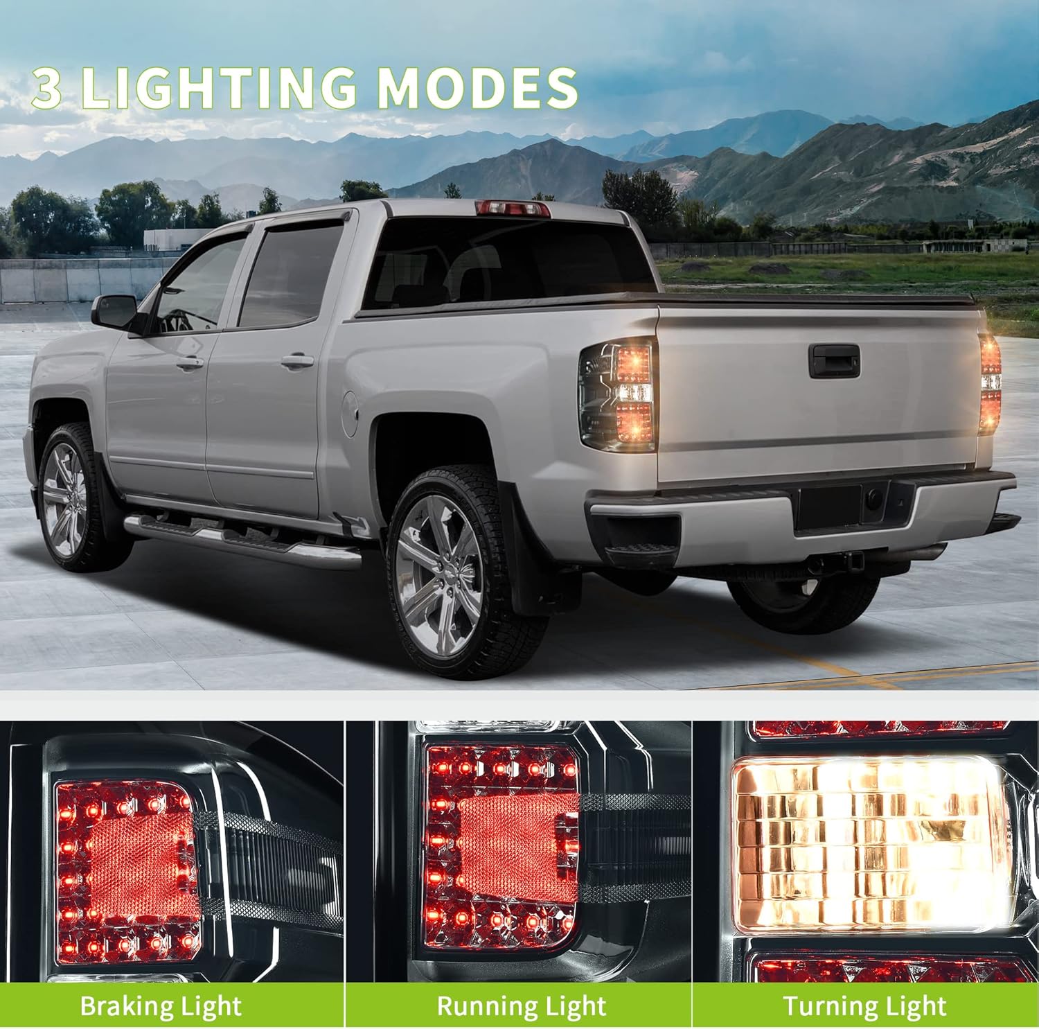 AUTOSAVER88 Conjunto de luz trasera LED compatible con Chevy Silverado 1500 2014-2019, 2015-2019 2500 HD3500 HD, 2019 1500 LD, 2015-2019 GMC Sierra