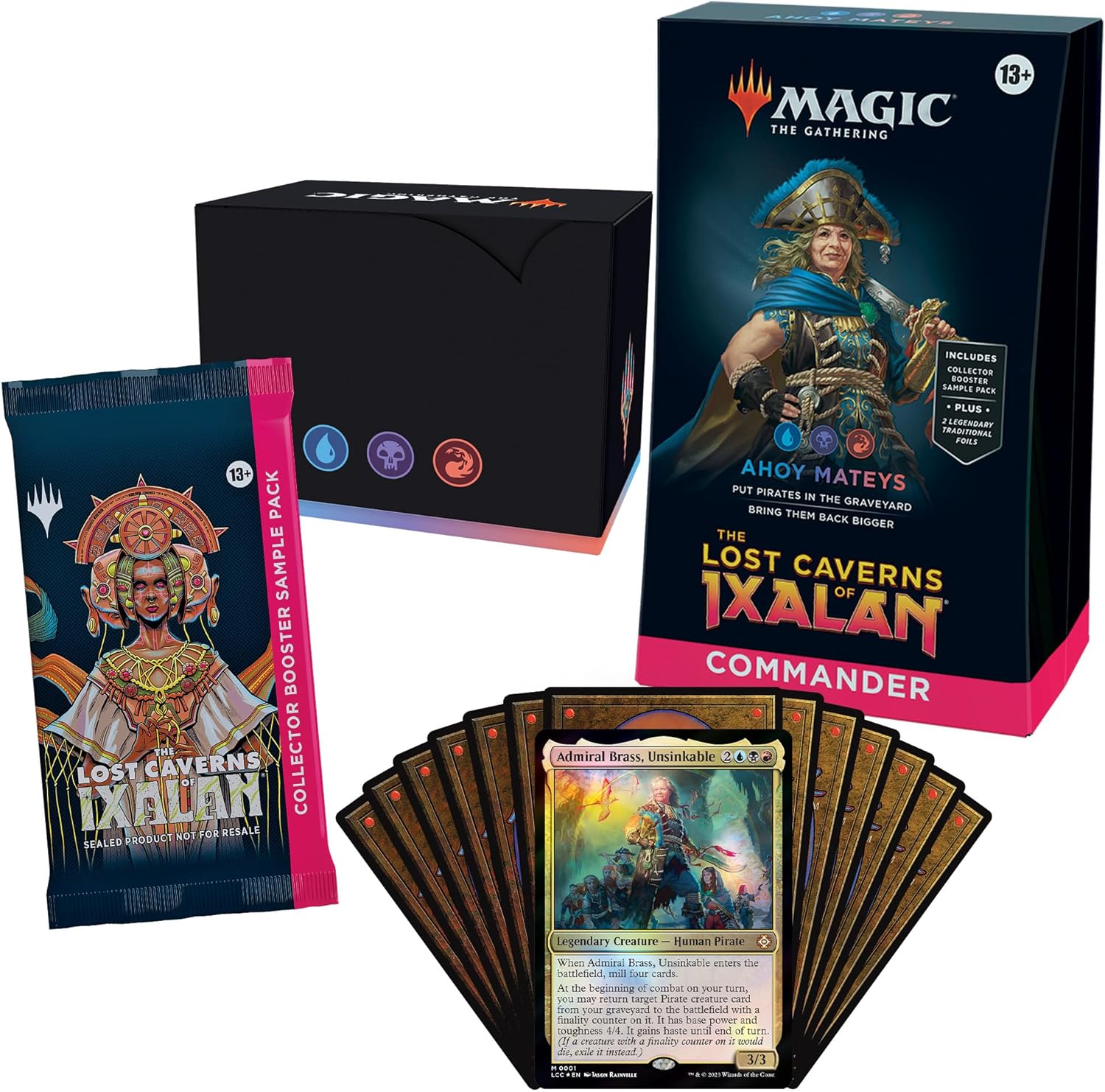 Magic The Gathering The Lost Caverns of Ixalan Commander Deck – Ahoy Mateys (100 cartas de mazo, 2 cartas de coleccionista de muestras + accesorios)