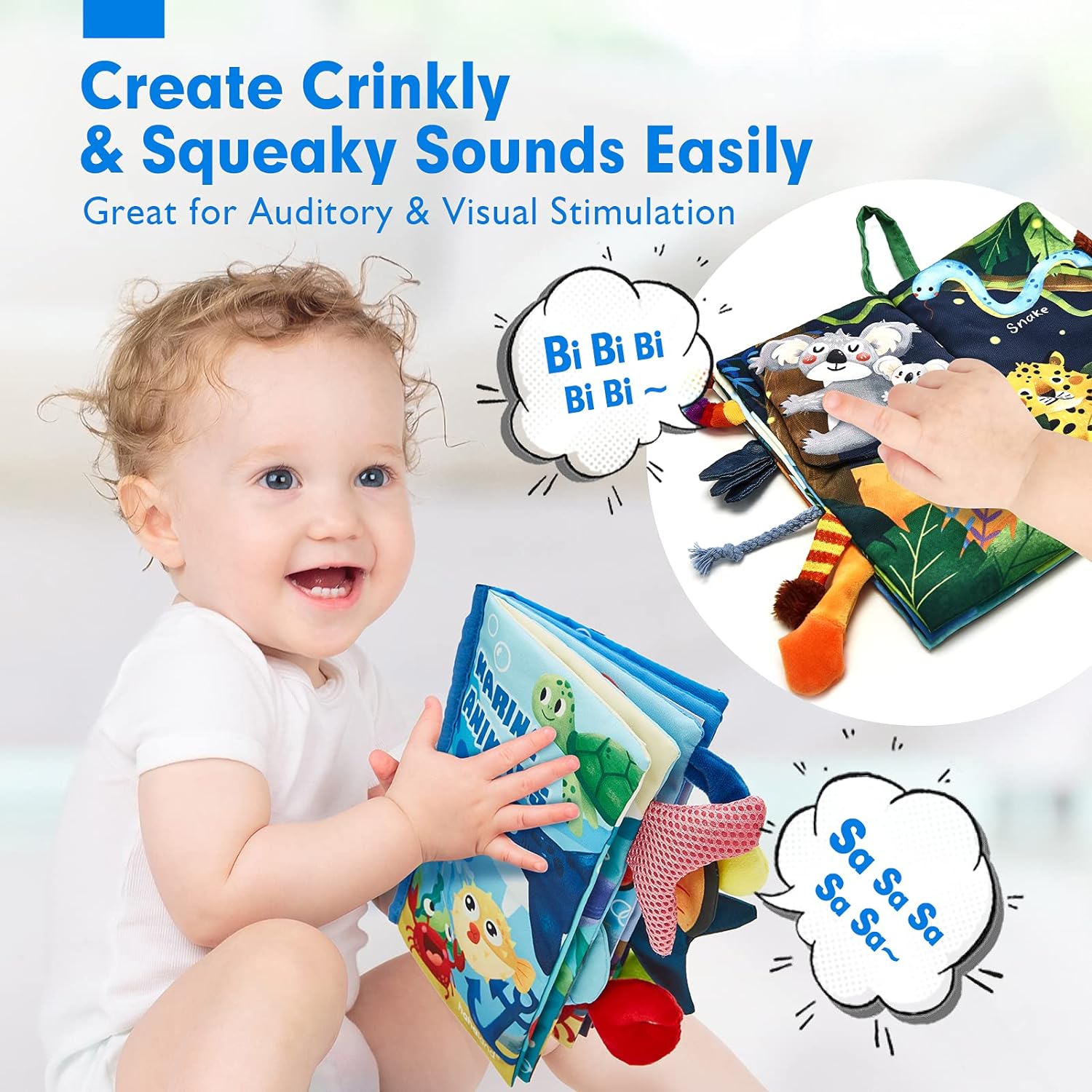 hahaland Un tablero ocupado 7 en 1 y 2 libros para bebés