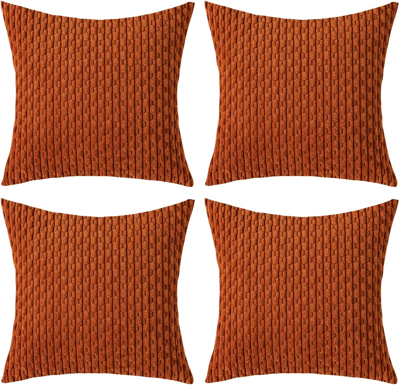 UGASA – Funda de almohada decorativa de pana suave de 26 x 26 pulgadas, estilo bohemio, a rayas, decoración moderna del hogar para sofá, sala de