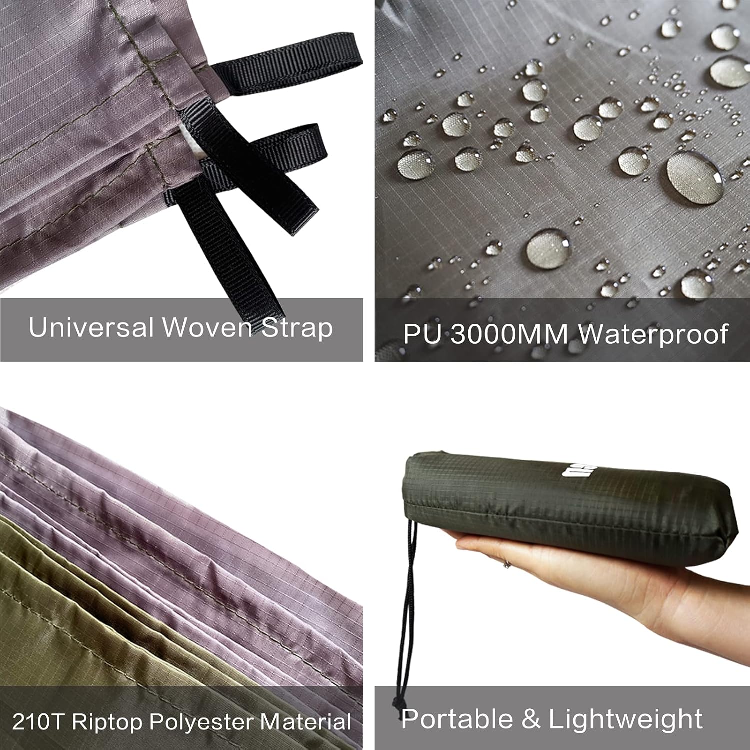 Huella de la tienda, 1-4 personas, impermeable, lona de campamento, ligera, para mochileros, senderismo, playa, picnic