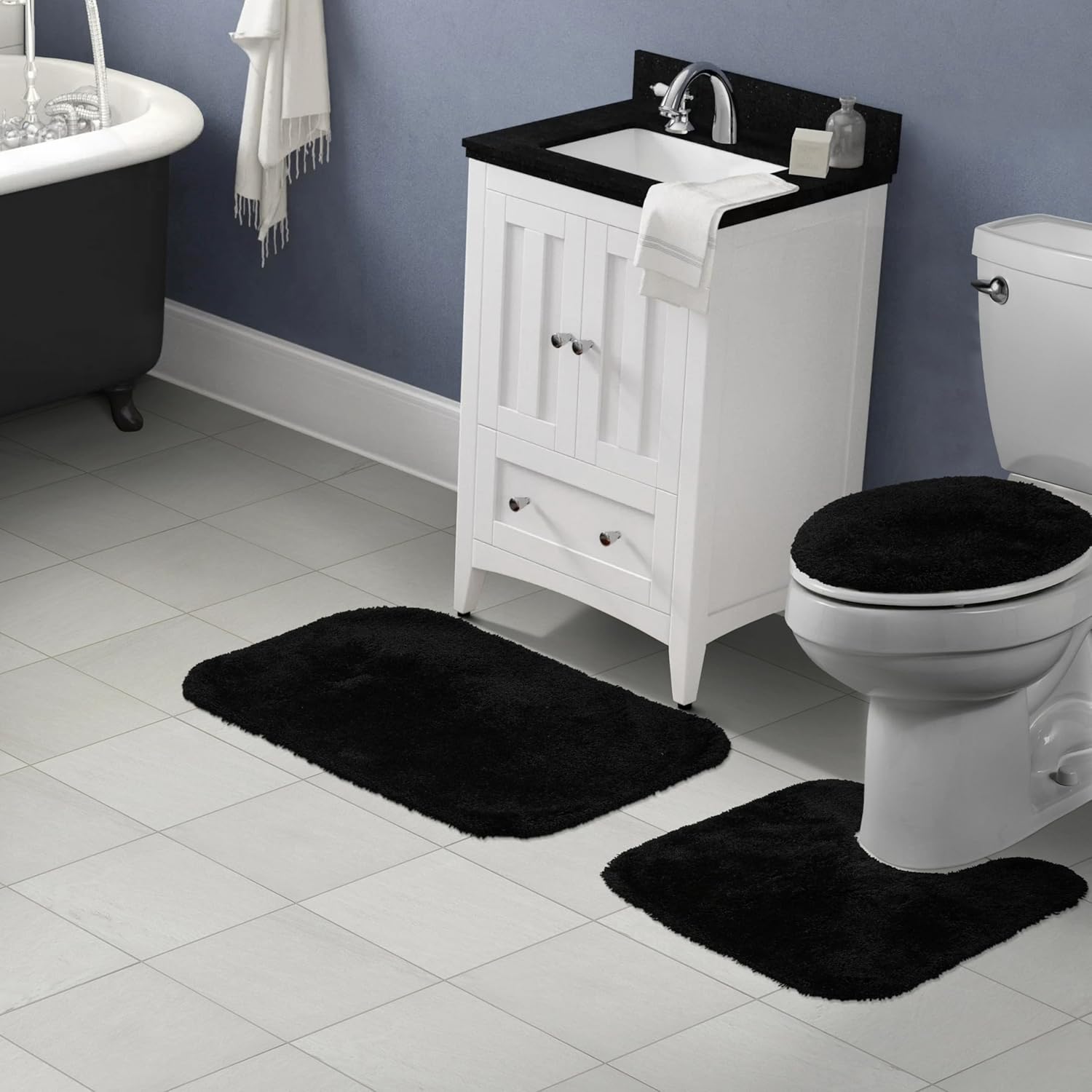 Garland Rug set de tapetes de 2 unidades para baño de nailon lavable.