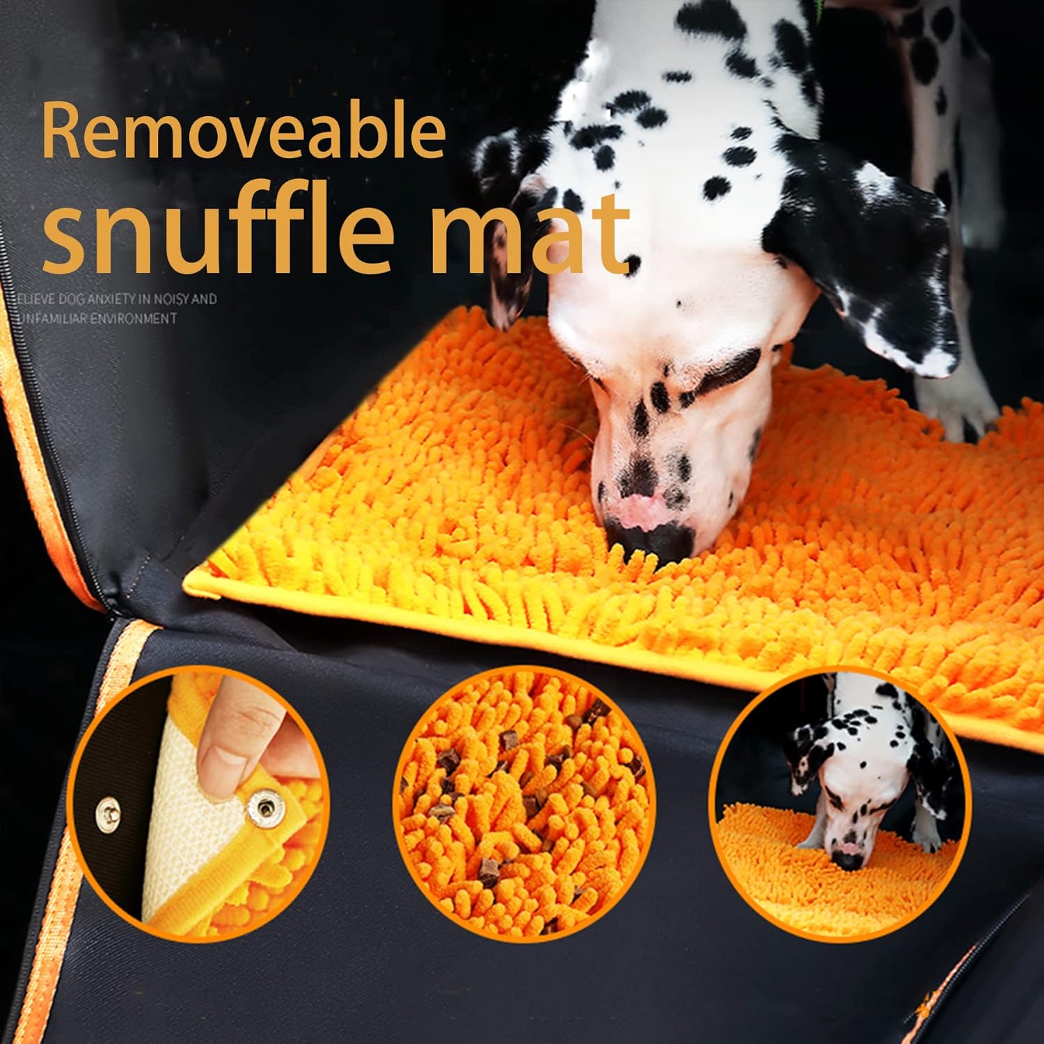 El asiento de automóvil para perro viene con alfombrilla desmontable, hamaca para perro para asiento trasero de automóvil con alivio de ventana de