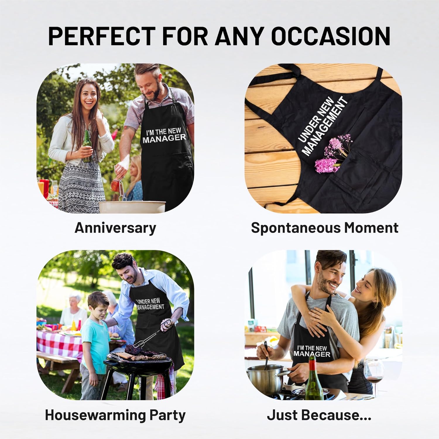Divertido juego de delantales para parejas aniversario, despedida de soltera, cocina de cocina, boda, regalo de compromiso para él, su novia