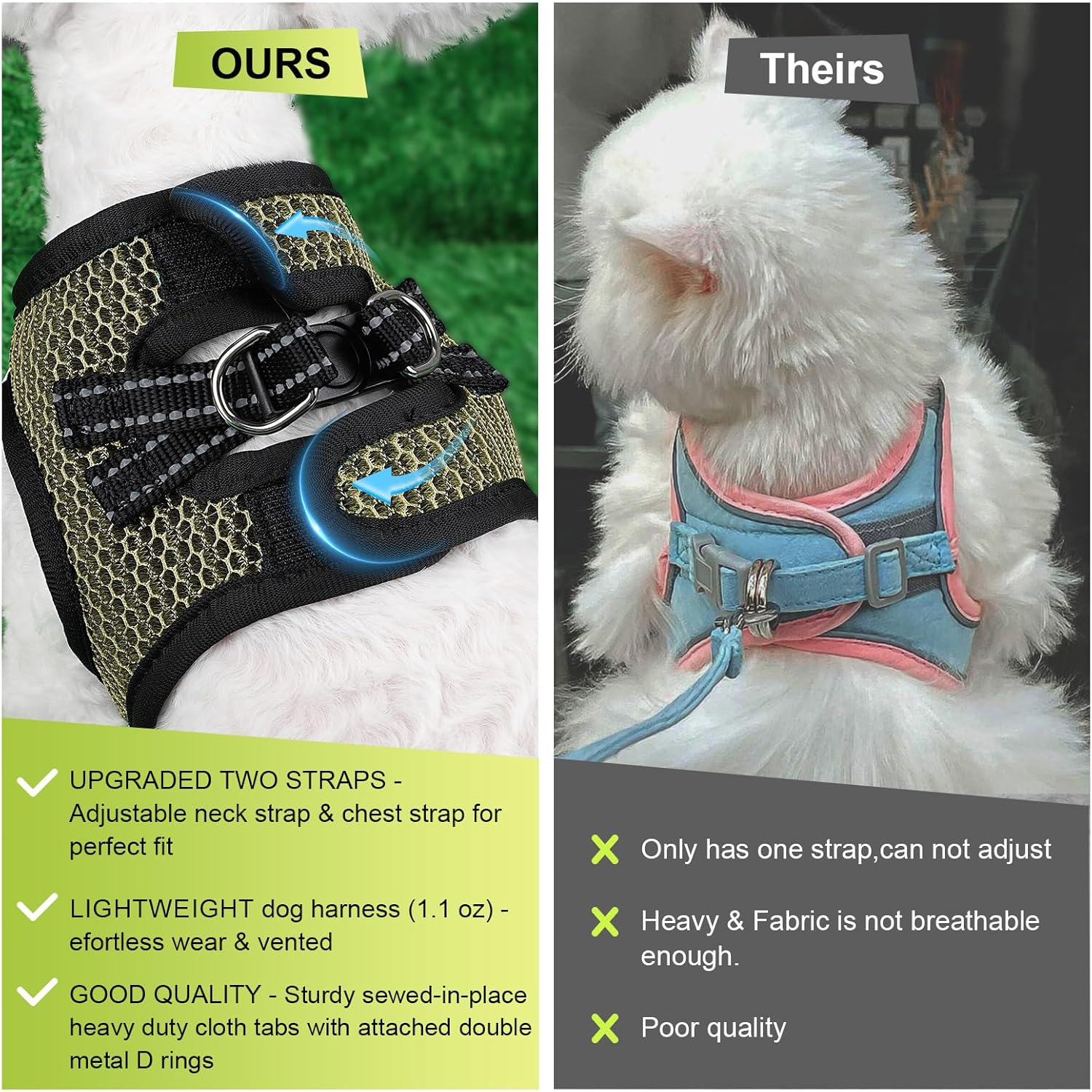 Step in – Arnés para perro pequeño (para perros de menos de 20 libras), arnés de malla de aire para perro, chaleco para cachorro y gato XXXS-L,
