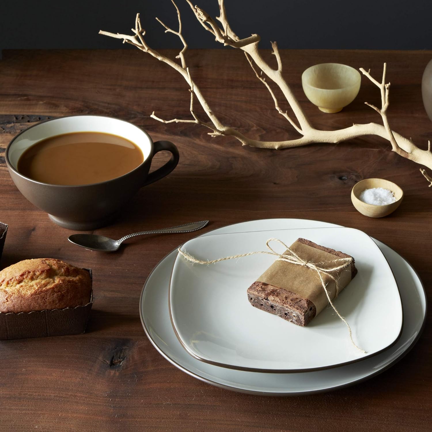 Noritake Colocador cuadrado de 4 piezas de chocolate Colorwave