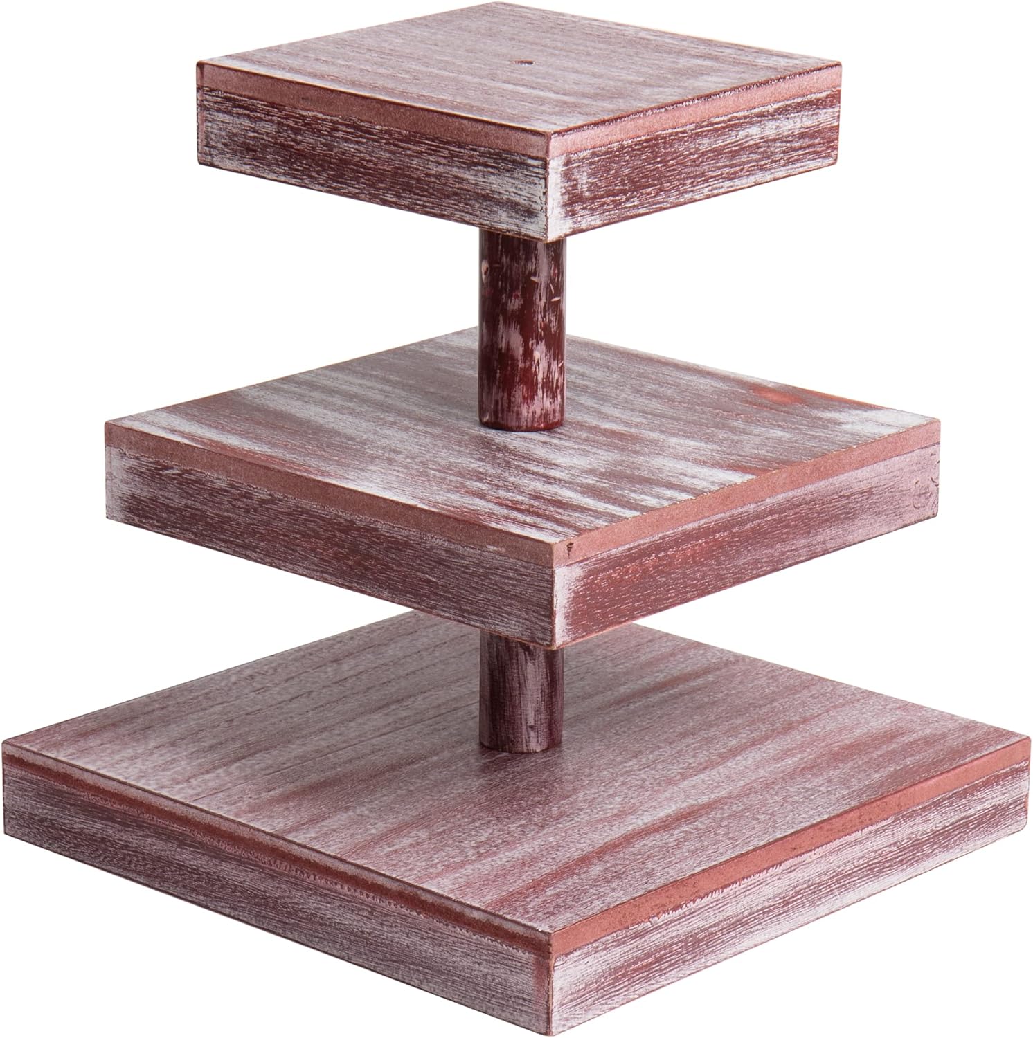 Mind Reader Soporte para cupcakes, bandeja escalonada, exhibición de mesa de postre, torre de cocina, madera, 11.75 pulgadas de largo x 11.75