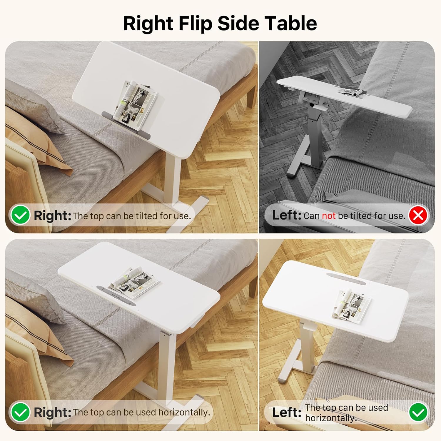 Escritorio móvil de pie, escritorio de altura ajustable para laptop, mesa de noche inclinable de 90, escritorio portátil para computadora con