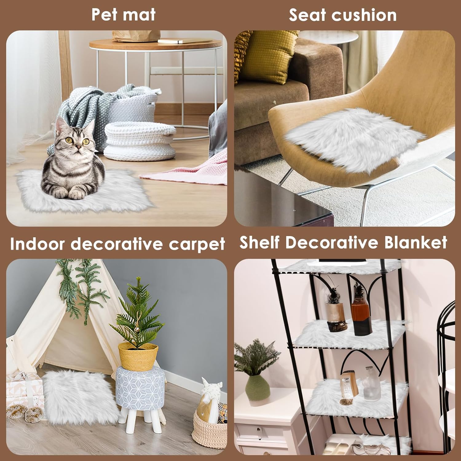 Almohadillas de piel sintética suave para sala de estar, taquilla, dormitorio, estética, esponjosa, pequeña alfombra trasera para baño, cocina,