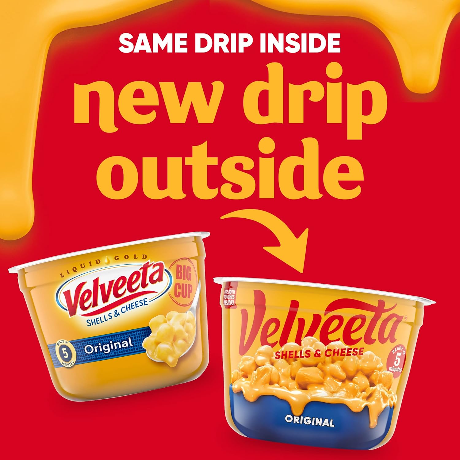 Velveeta Original Easy Mac Shells and Cheese- Taza grande (8 tazas para microondas)