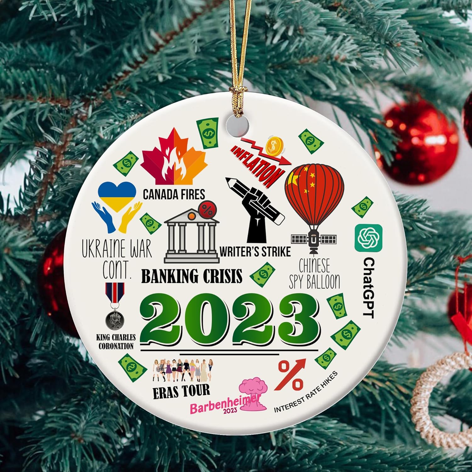 Adorno de Navidad 2023, regalos para pareja, adornos para árbol de Navidad, accesorios para colgar, decoración de adornos de Navidad