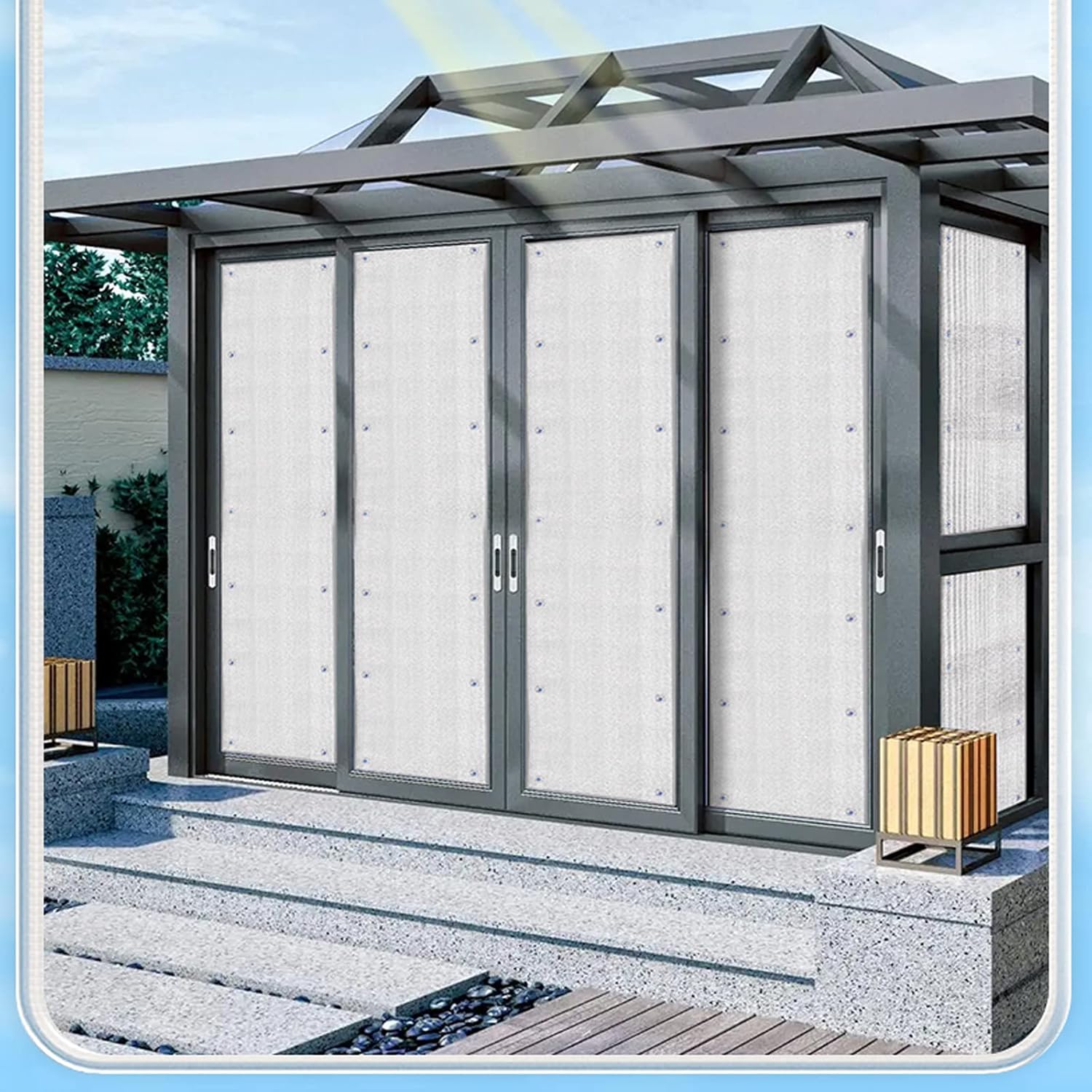 Película de teñido de ventana con control de calor 99% anti UV, película aislante 100% de bloqueo de luz, visera solar de papel de aluminio,