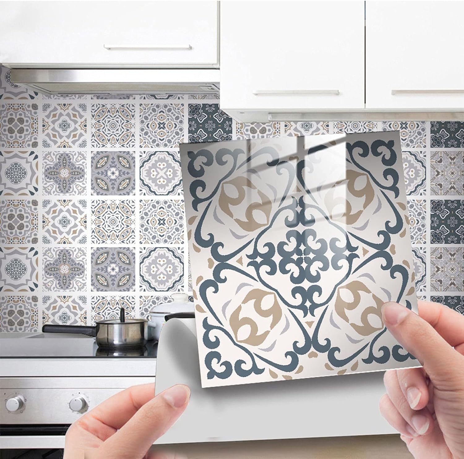 Azulejos autoadhesivos 3D de 10 hojas para despegar y pegar, azulejos autoadhesivos 3D para baño, cocina, pared, azulejos, bordes