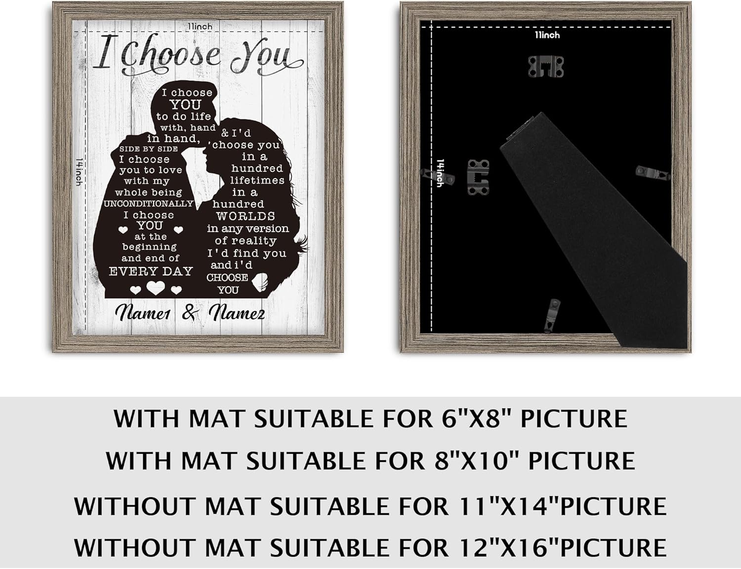 Arte de pared con texto en inglés “I Choose You”, regalos personalizados para novio, novia, marido, esposa, rompecabezas con nombre, impresión en