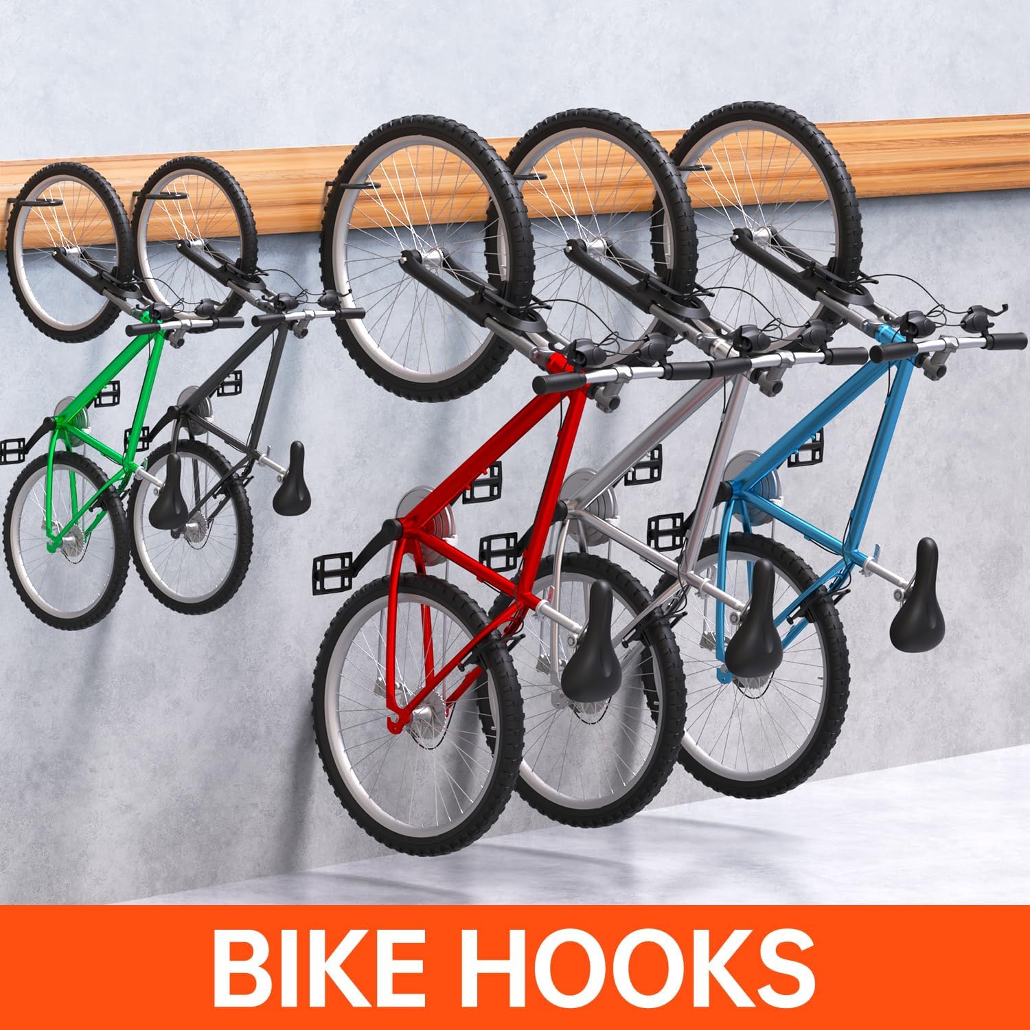 GURADESIGN Paquete de 8 ganchos resistentes para bicicleta, capacidad de carga de 100 libras, 6 pulgadas, ganchos de bicicleta para pared de garaje