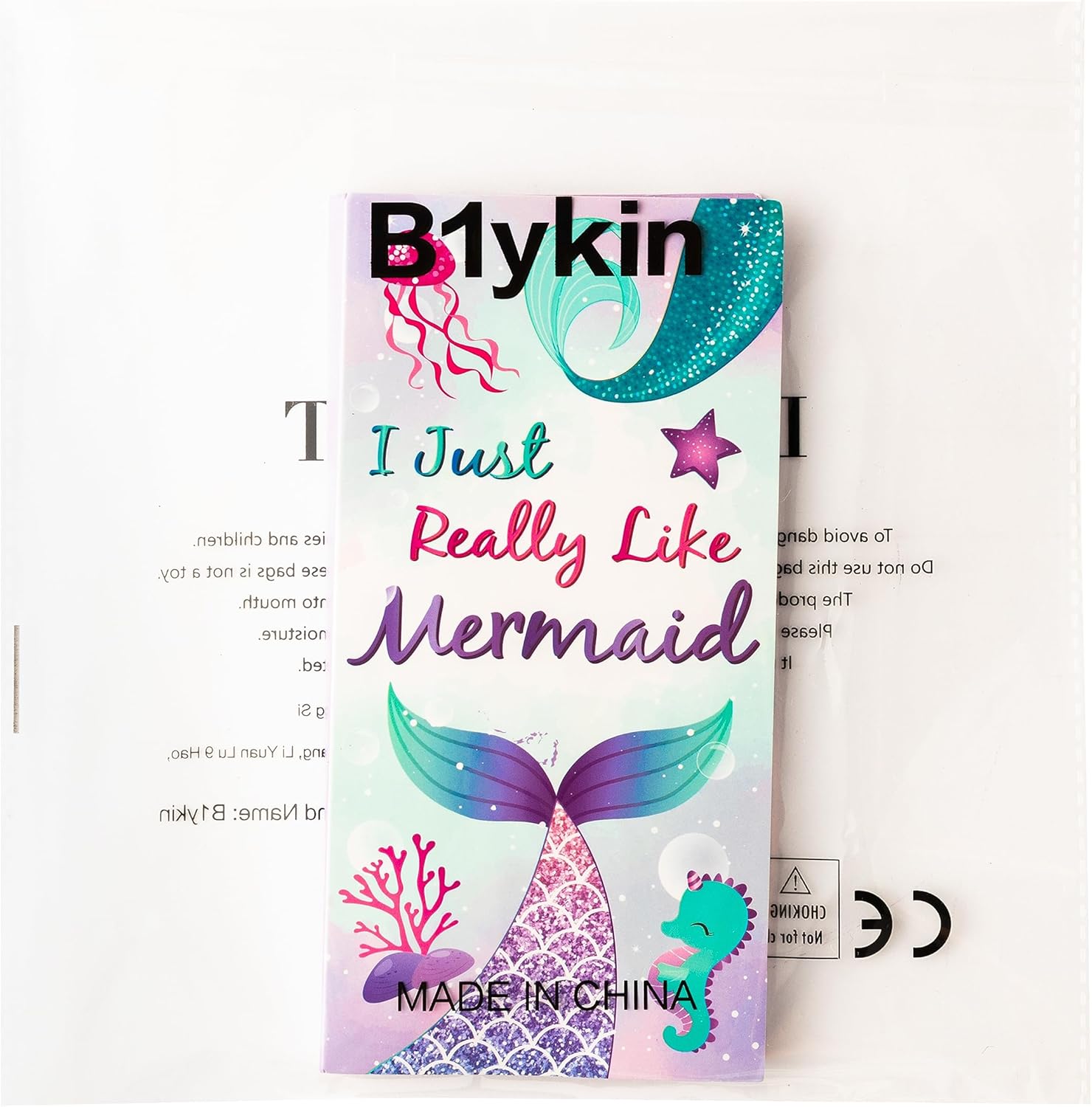 B1ykin I Just Really Like Mermaids – Juego de notas adhesivas, 550 hojas de notas autoadhesivas de sirena, pestañas autoadhesivas de separación de