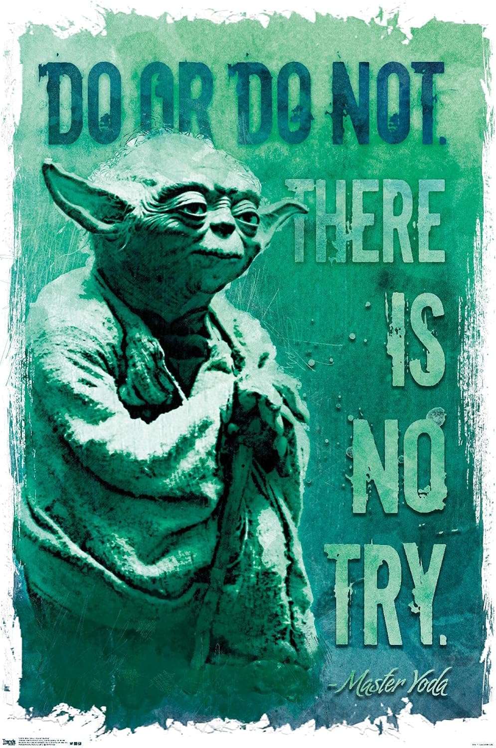 Trends International Star Wars Saga – Póster de pared con texto en inglés Do Or Not, 14.725 x 22.375 pulgadas, versión premium sin marco