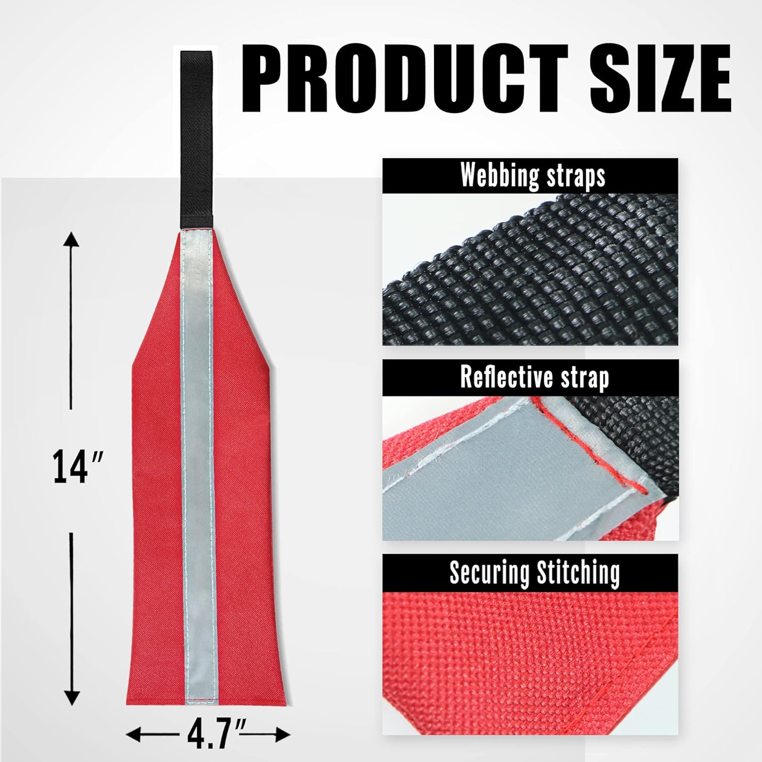 Anley Banderas de viaje rojas de seguridad para kayak con tira reflectante, bandera de advertencia para canoas, barcos, SUP, camiones, remolques,