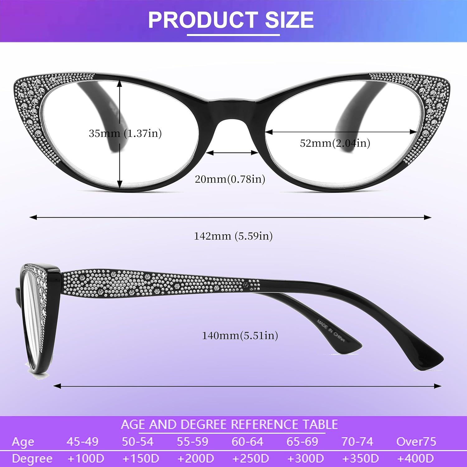 eyeezi Gafas de lectura con diseño de ojo de gato para mujer, bloqueo de luz azul, paquete de 6 unidades para lectores de moda para mujer con