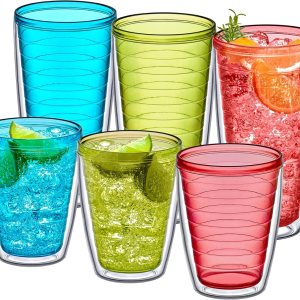 Amazing Abby – Alaska – Vasos de plástico aislados de 16 onzas y 24 onzas (juego de 6), vasos de plástico de doble pared, vasos de plástico Amazing Abby – Alaska – Vasos de plástico aislados de 16 onzas y 24 onzas (juego de 6), vasos de plástico de doble pared, vasos de plástico