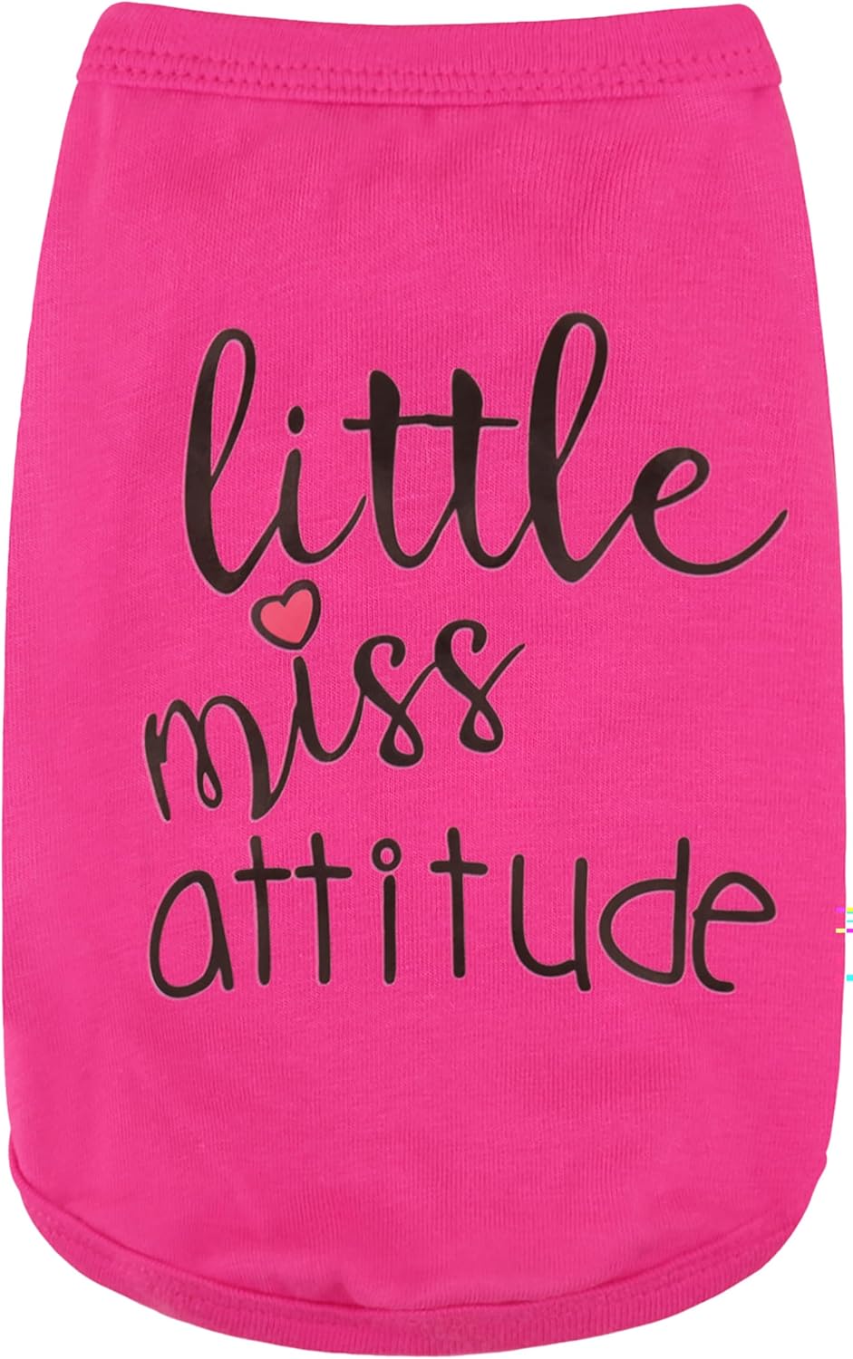 Atuendo canino lleno de personalidad ropa suave y ligera para perros con el llamativo eslogan “Little Miss Attitude”, perfecto para perros pequeños