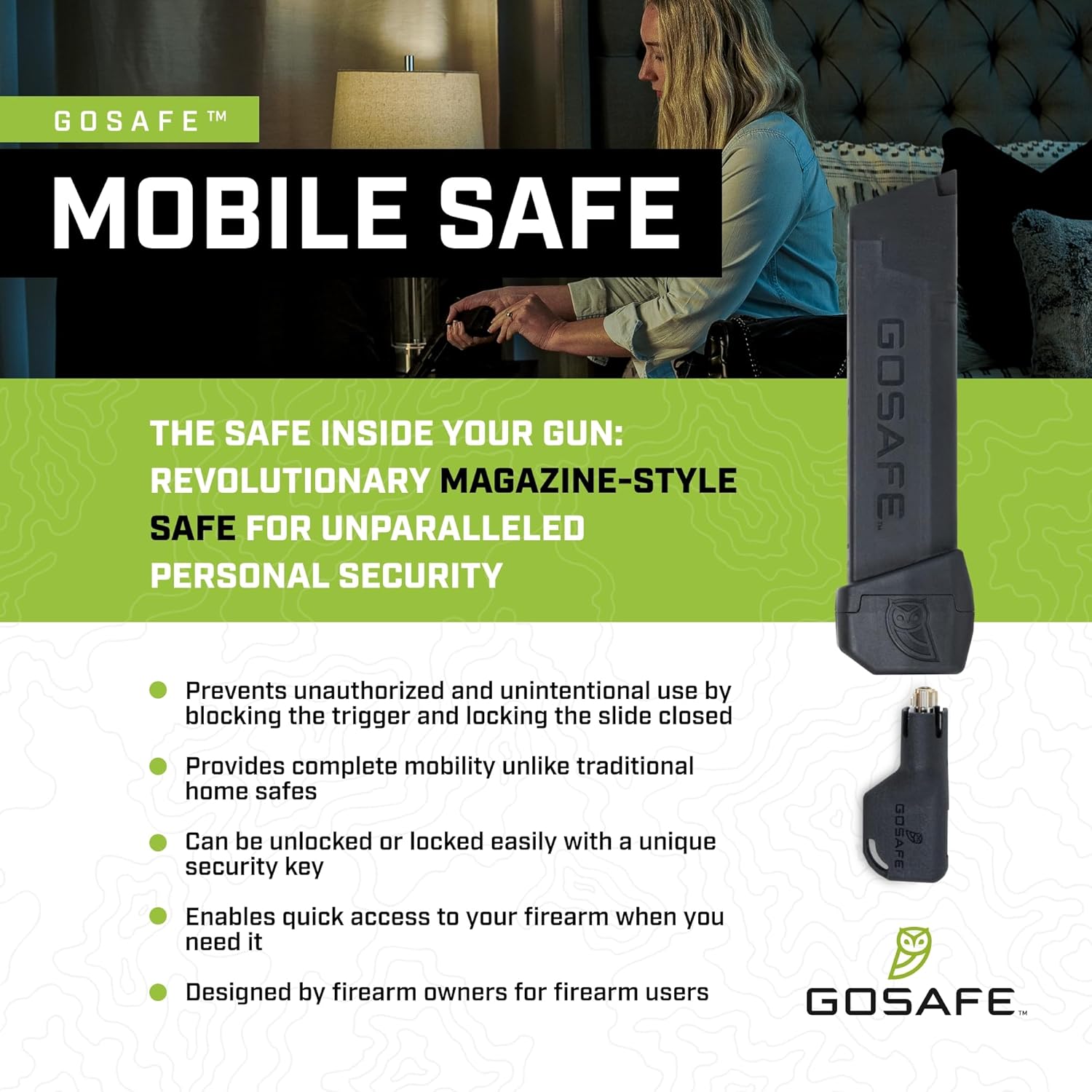 GOSAFE Caja fuerte móvil – Seguridad móvil con cerradura para Glock 17