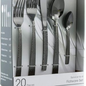 MegaChef Baily – Juego de cubiertos de acero inoxidable para 4 pulgadas, 20 piezas, color negro MegaChef Baily – Juego de cubiertos de acero inoxidable para 4 pulgadas, 20 piezas, color negro